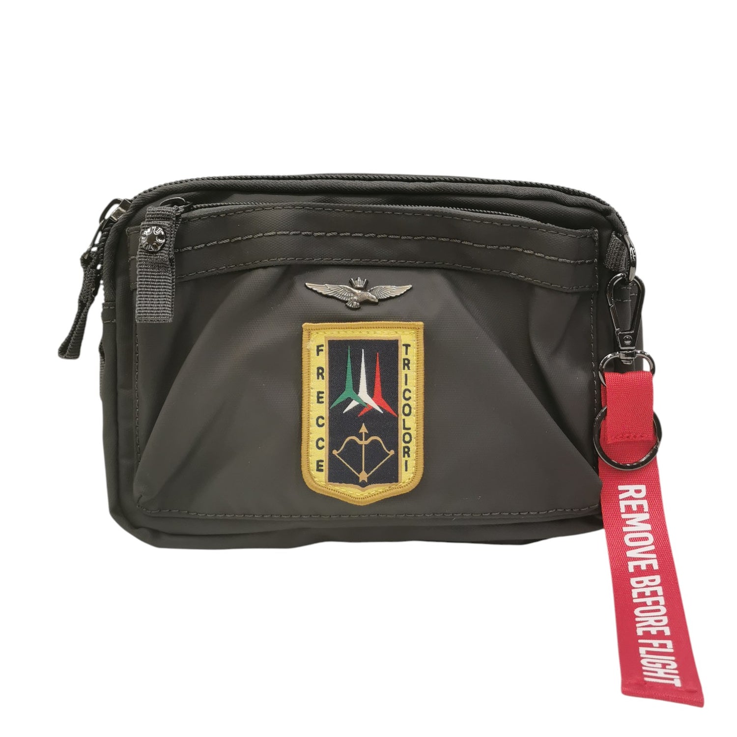 Aeronautica Militare Marsupio Linea Frecce Uomo in Tessuto Antracite