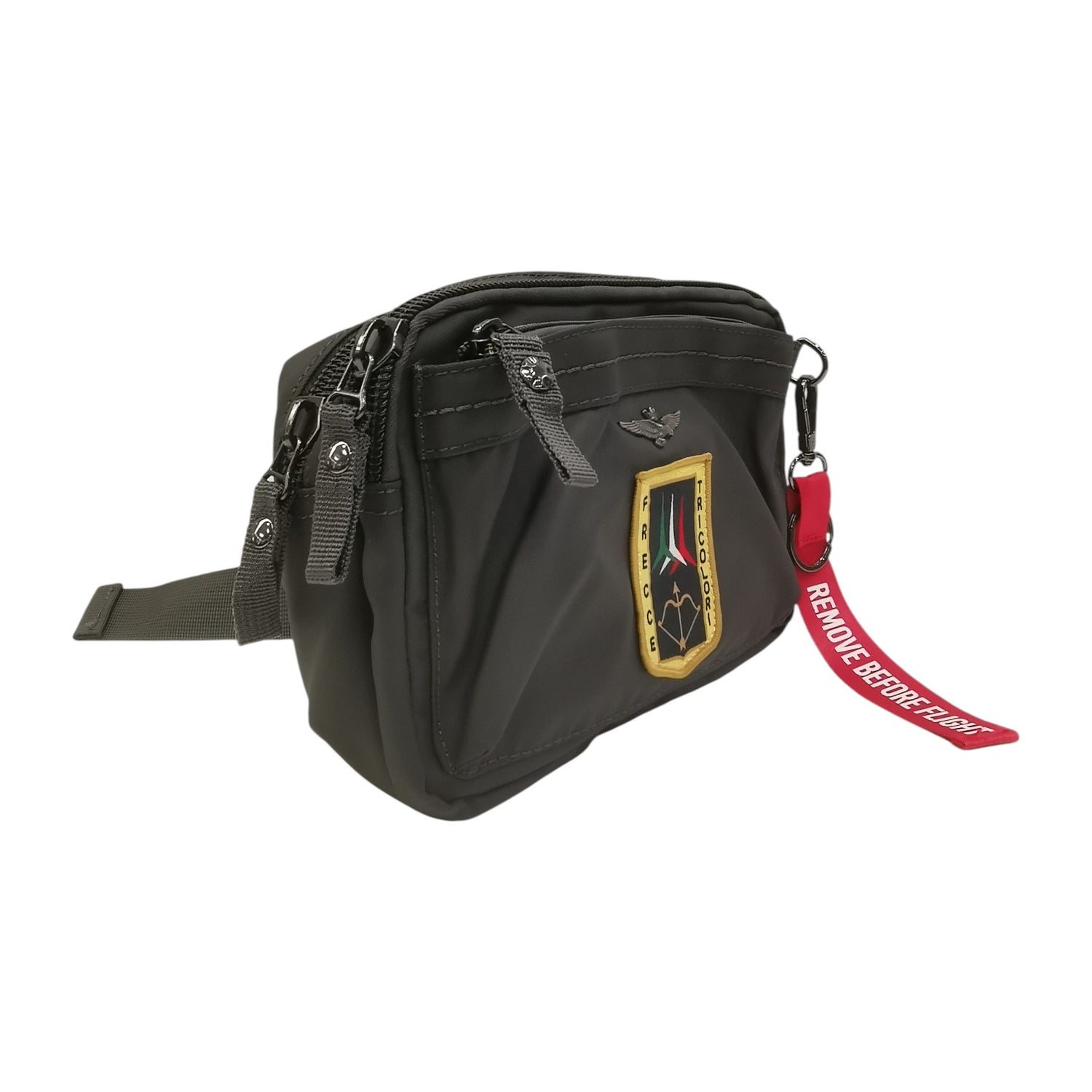 Aeronautica Militare Marsupio Linea Frecce Uomo in Tessuto Antracite