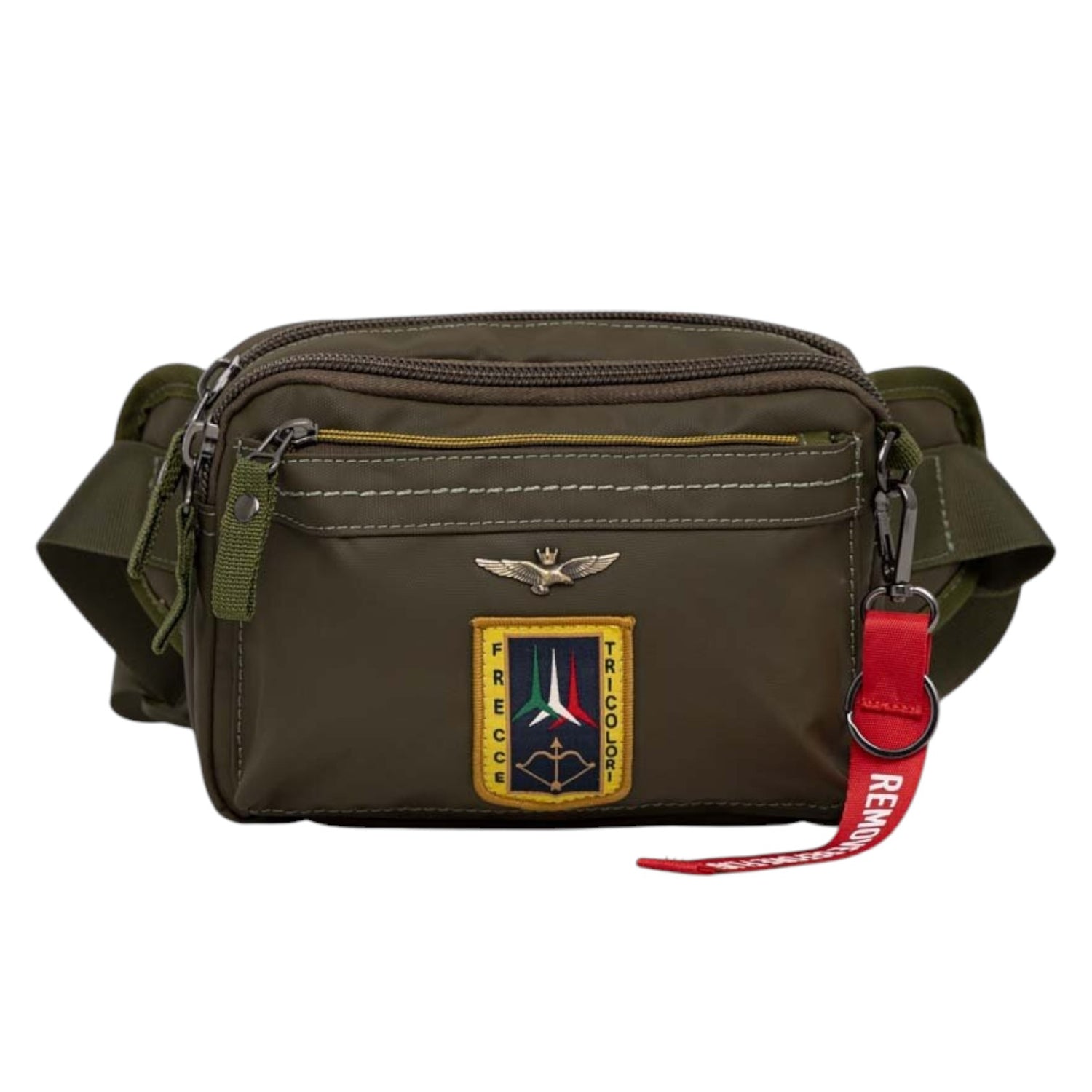 Aeronautica Militare Marsupio Linea Frecce Uomo in Tessuto Verde