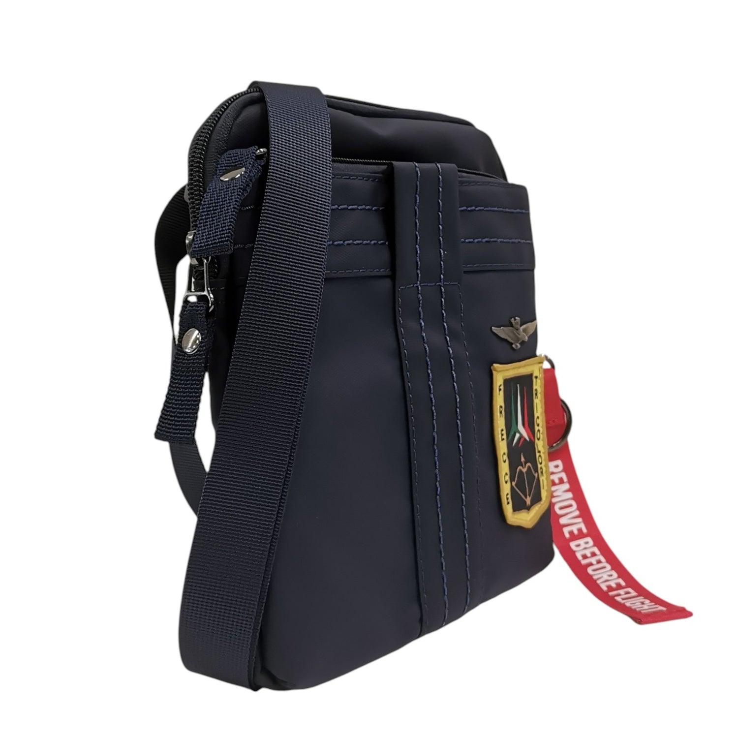 Aeronautica Militare Borsello Medio Linea frecce Uomo in Tessuto Blu