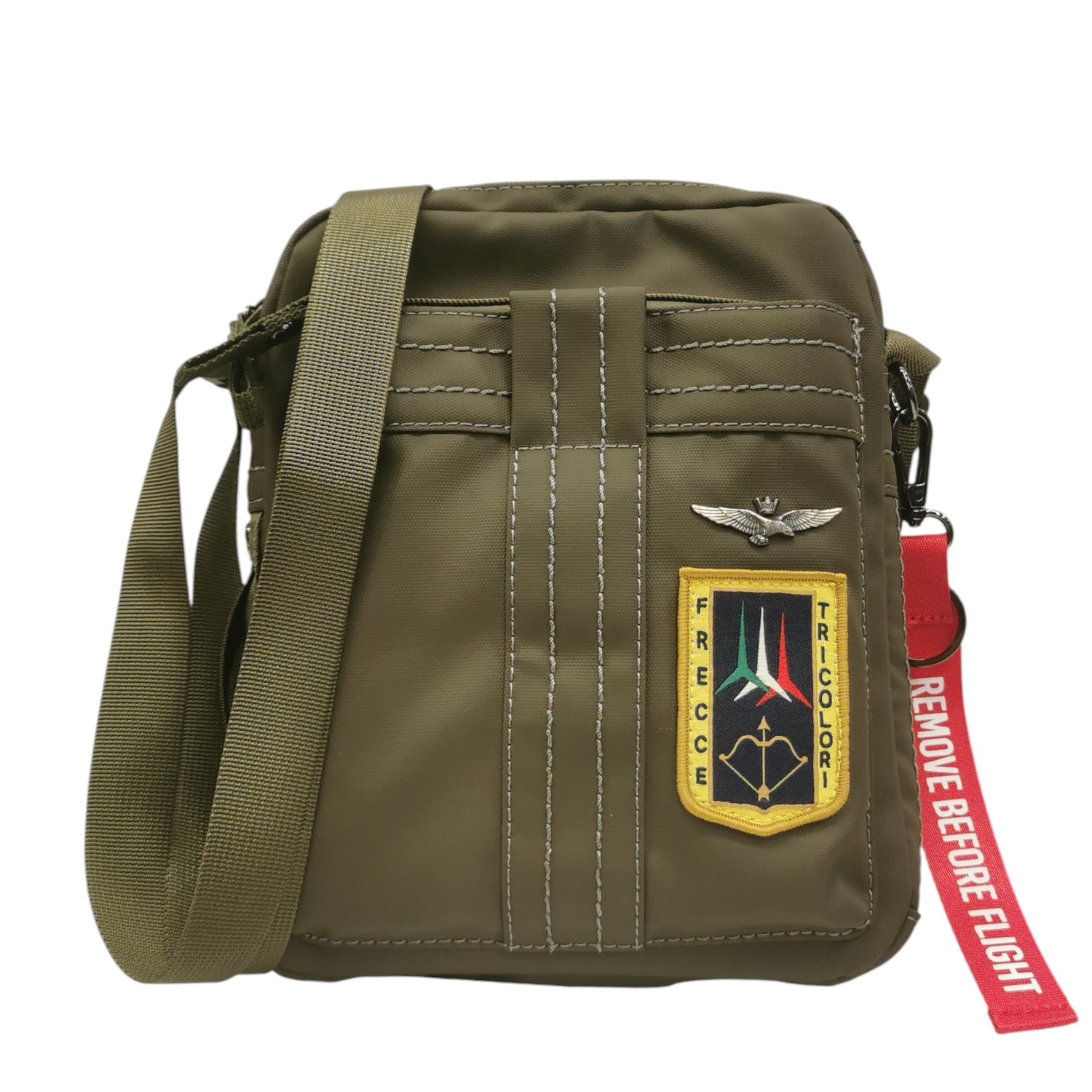 Aeronautica Militare Borsello Medio Linea frecce Uomo in Tessuto Verde