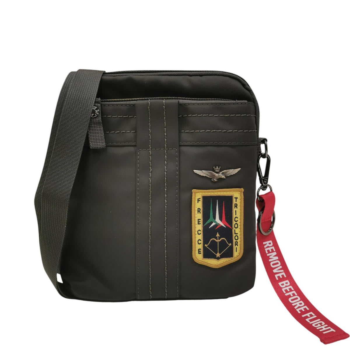 Aeronautica Militare Borsello Piccolo Linea frecce Uomo in Tessuto Antracite