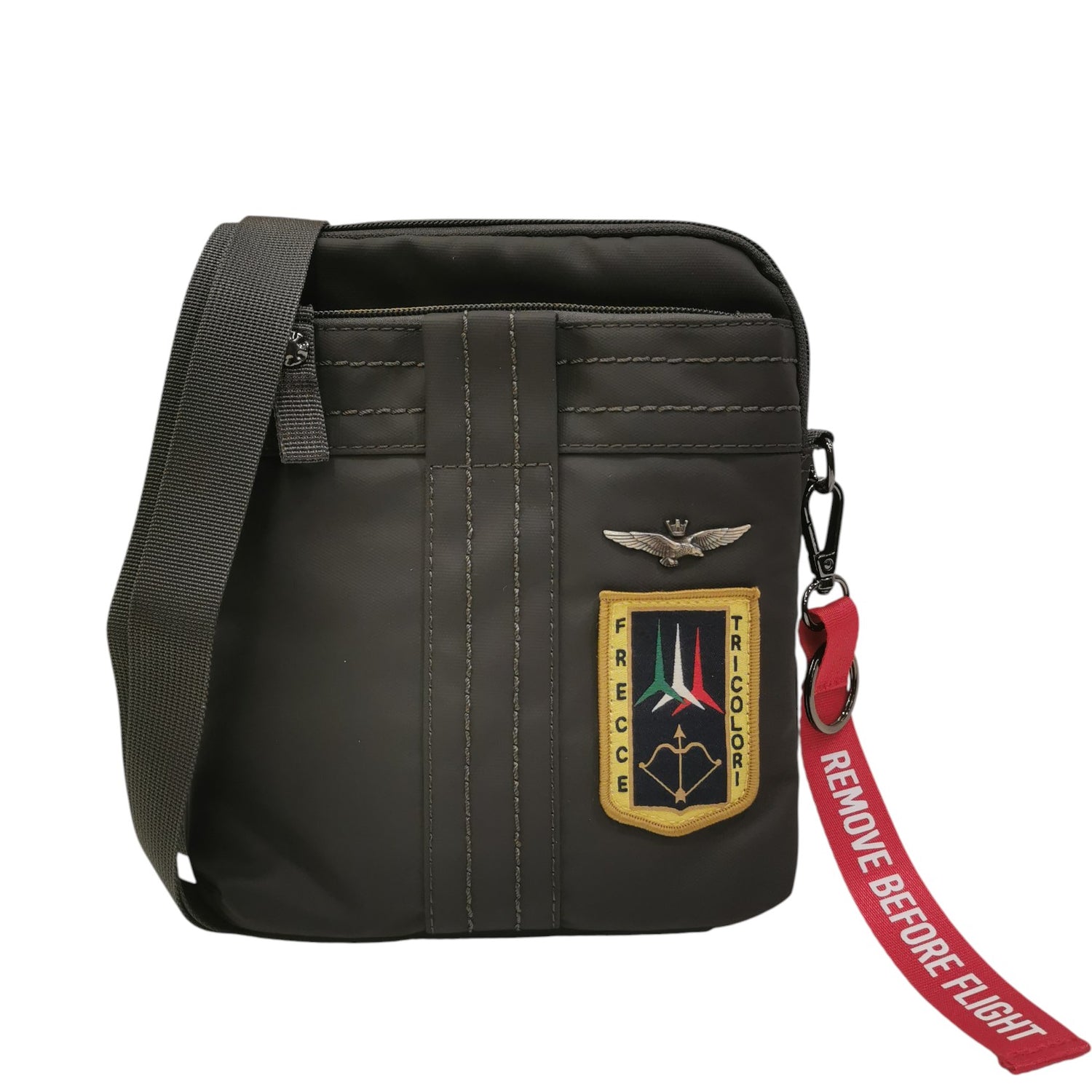 Aeronautica Militare Borsello Piccolo Linea frecce Uomo in Tessuto Antracite