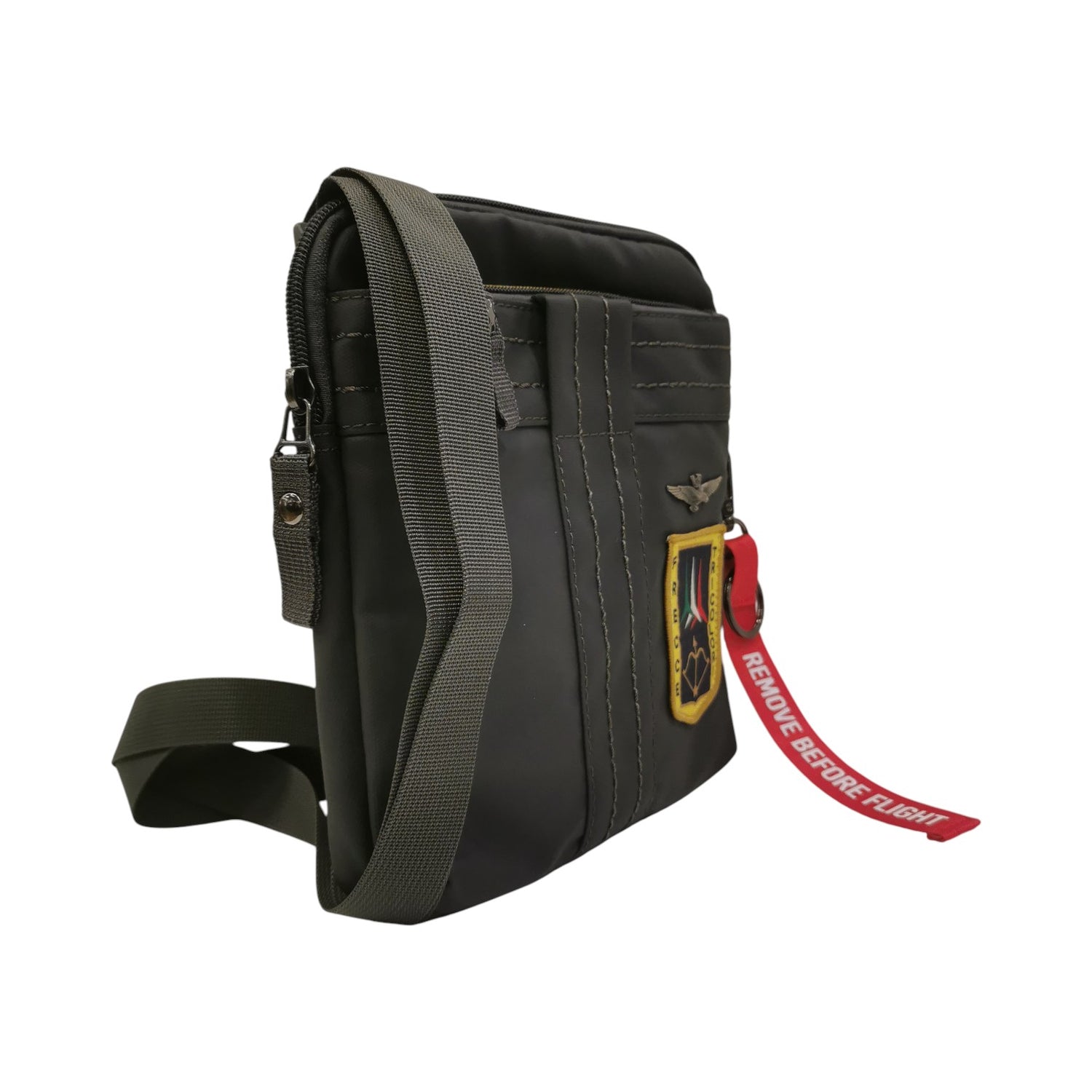 Aeronautica Militare Borsello Piccolo Linea frecce Uomo in Tessuto Antracite