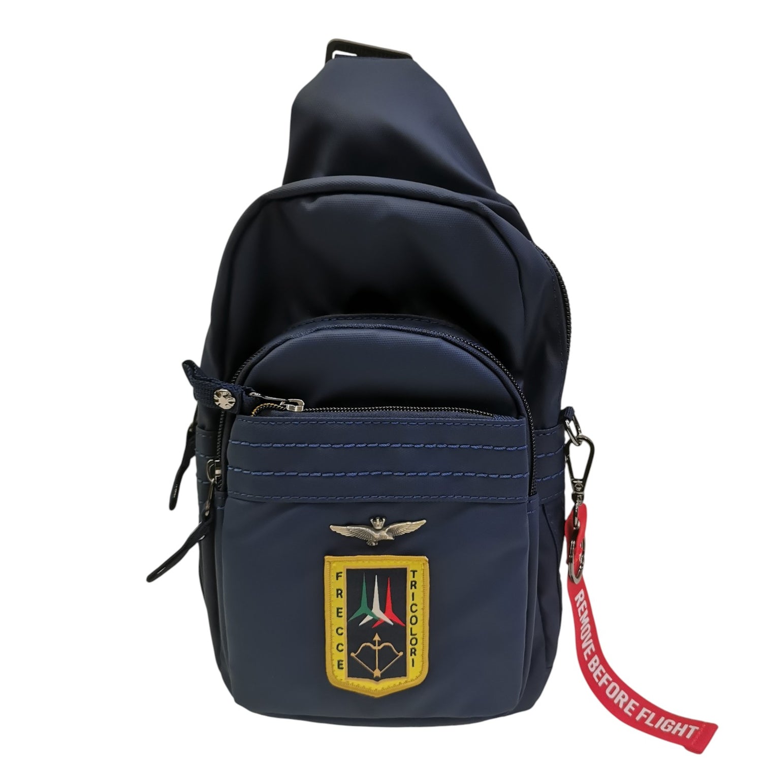 Aeronautica Militare Monospalla Linea Frecce Uomo in Tessuto Blu