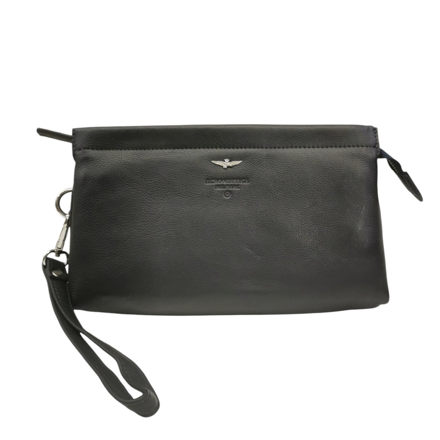 Aeronautica Militare Pochette Uomo in Morbida Pelle Blu