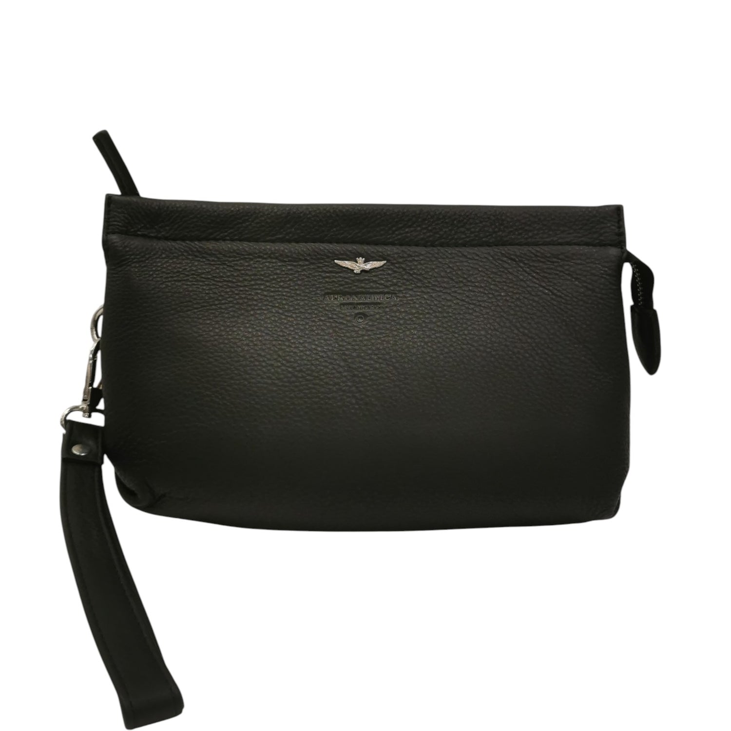 Aeronautica Militare Pochette Uomo in Morbida Pelle Nera