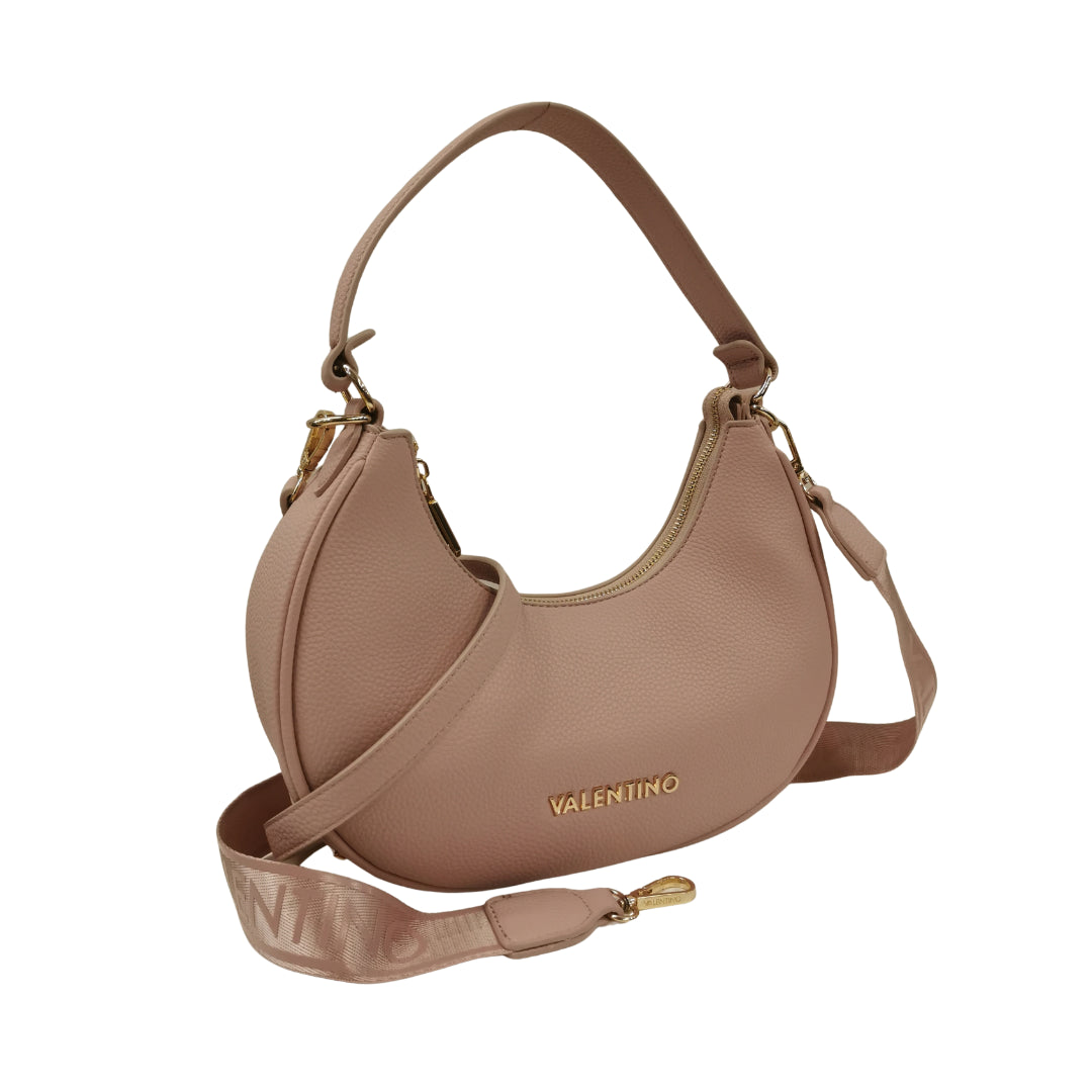 Mario Valentino Borsa a Spalla Shelby Mezzaluna Piccola in Ecopelle Cipria con Tracolla