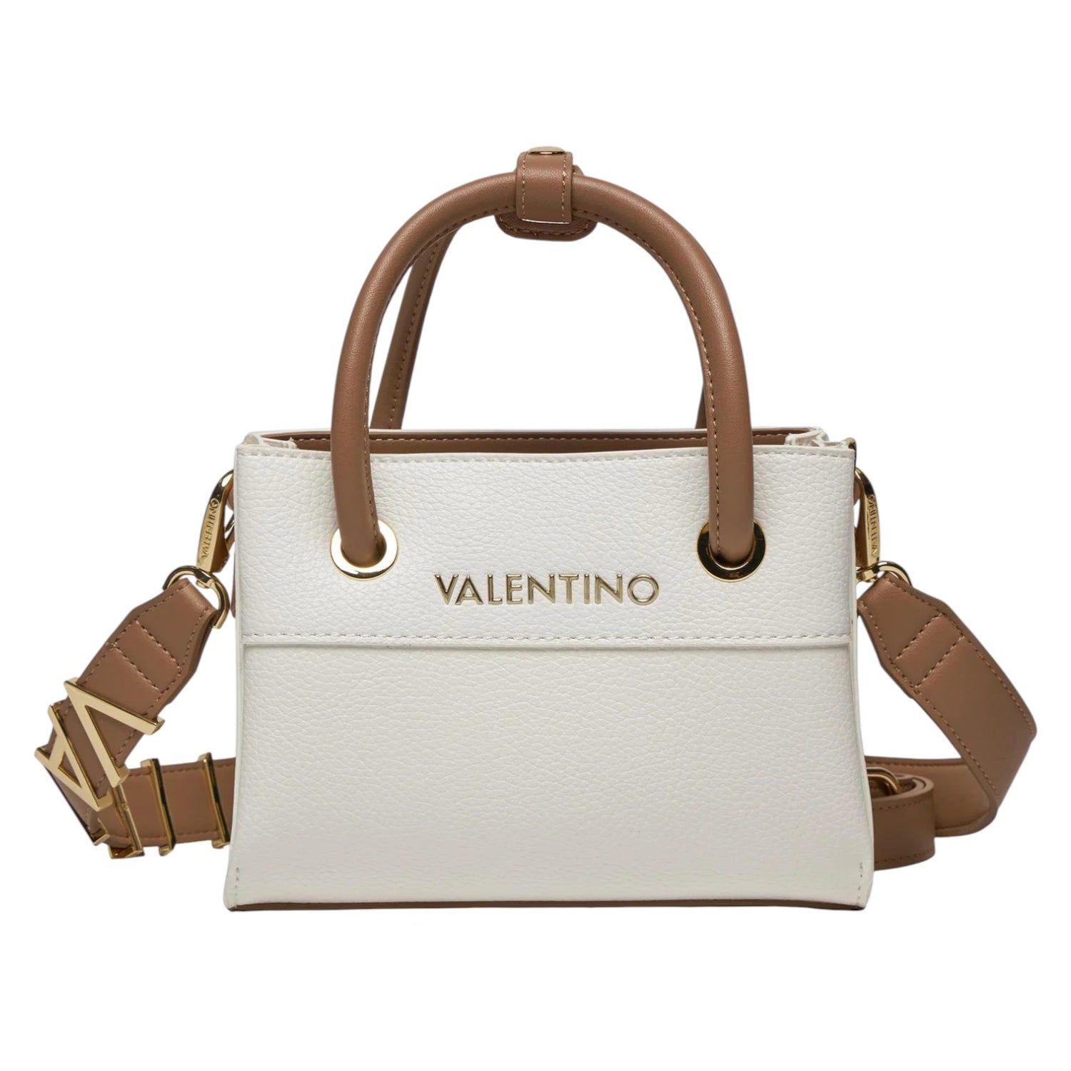 Mario Valentino Borsa a Mano Alexia Donna in Ecopelle Bianco Cuoio con Doppia Tracolla