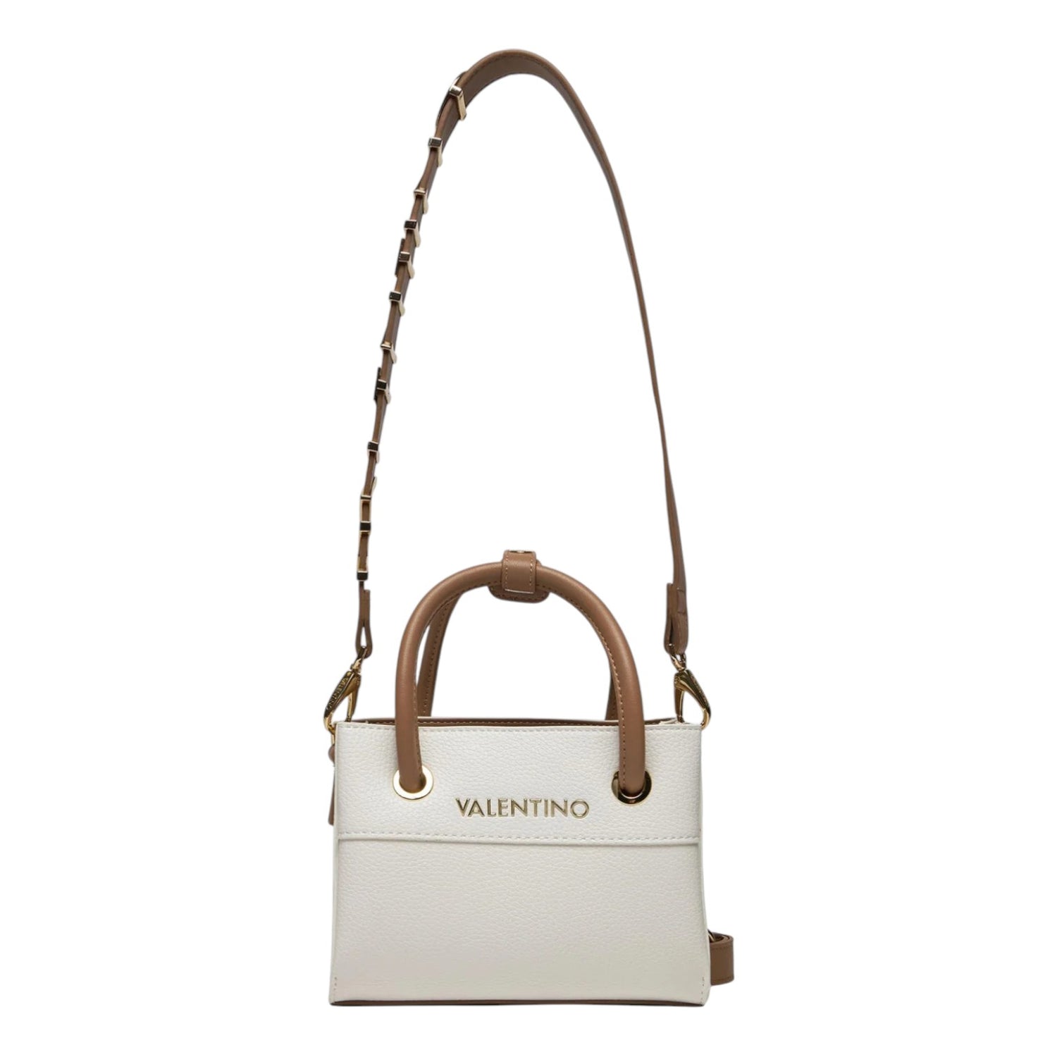Mario Valentino Borsa a Mano Alexia Donna in Ecopelle Bianco Cuoio con Doppia Tracolla