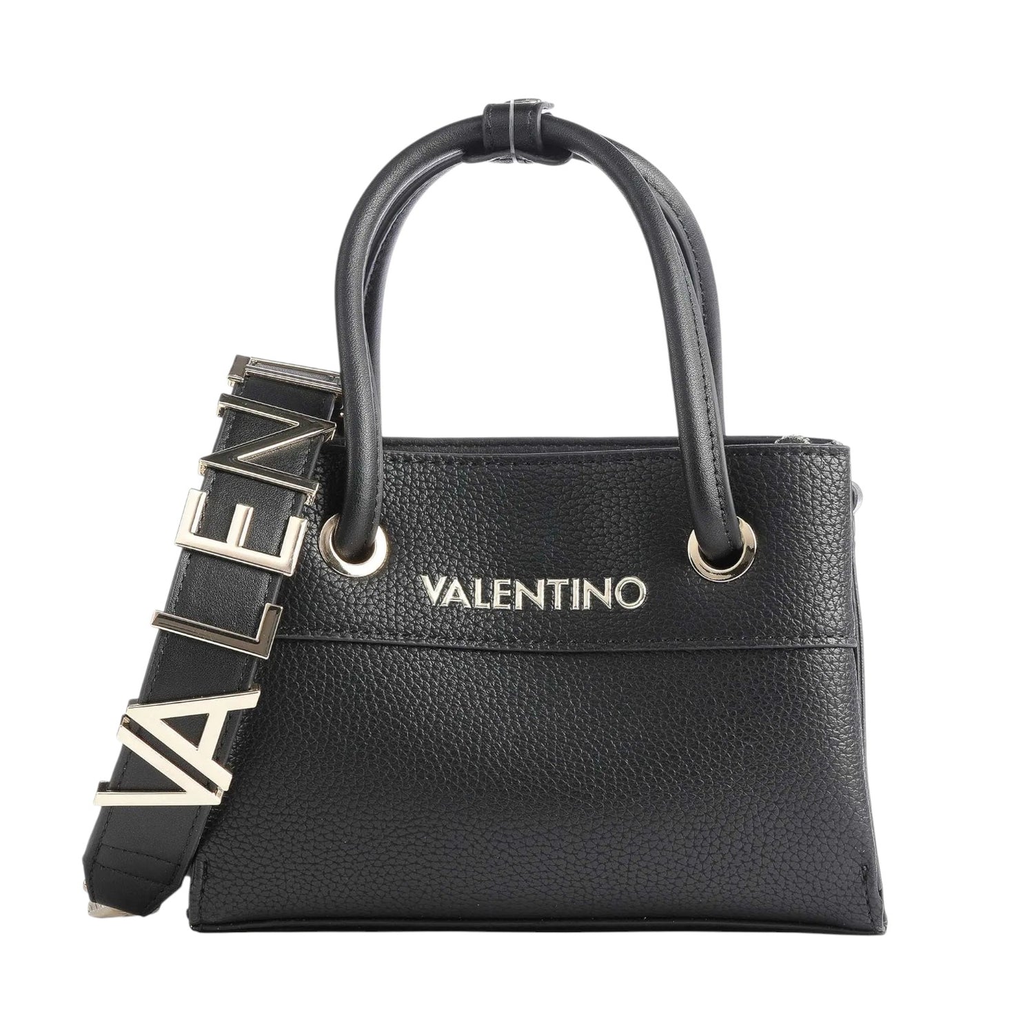 Mario Valentino Borsa a Mano Alexia Donna in Ecopelle Nera con Doppia Tracolla