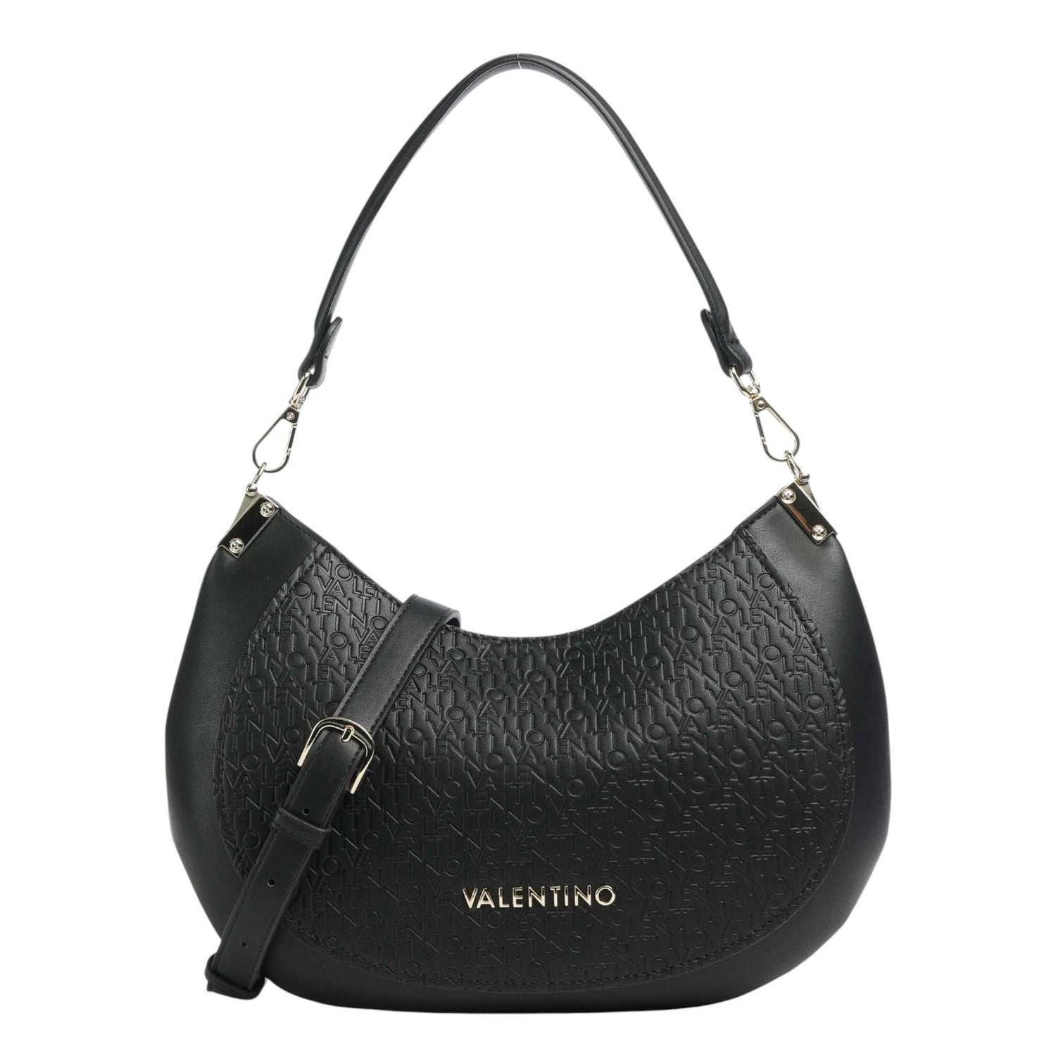 Mario Valentino Borsa a Spalla Falak Re Donna in Ecopelle Logata Nera con Tracolla