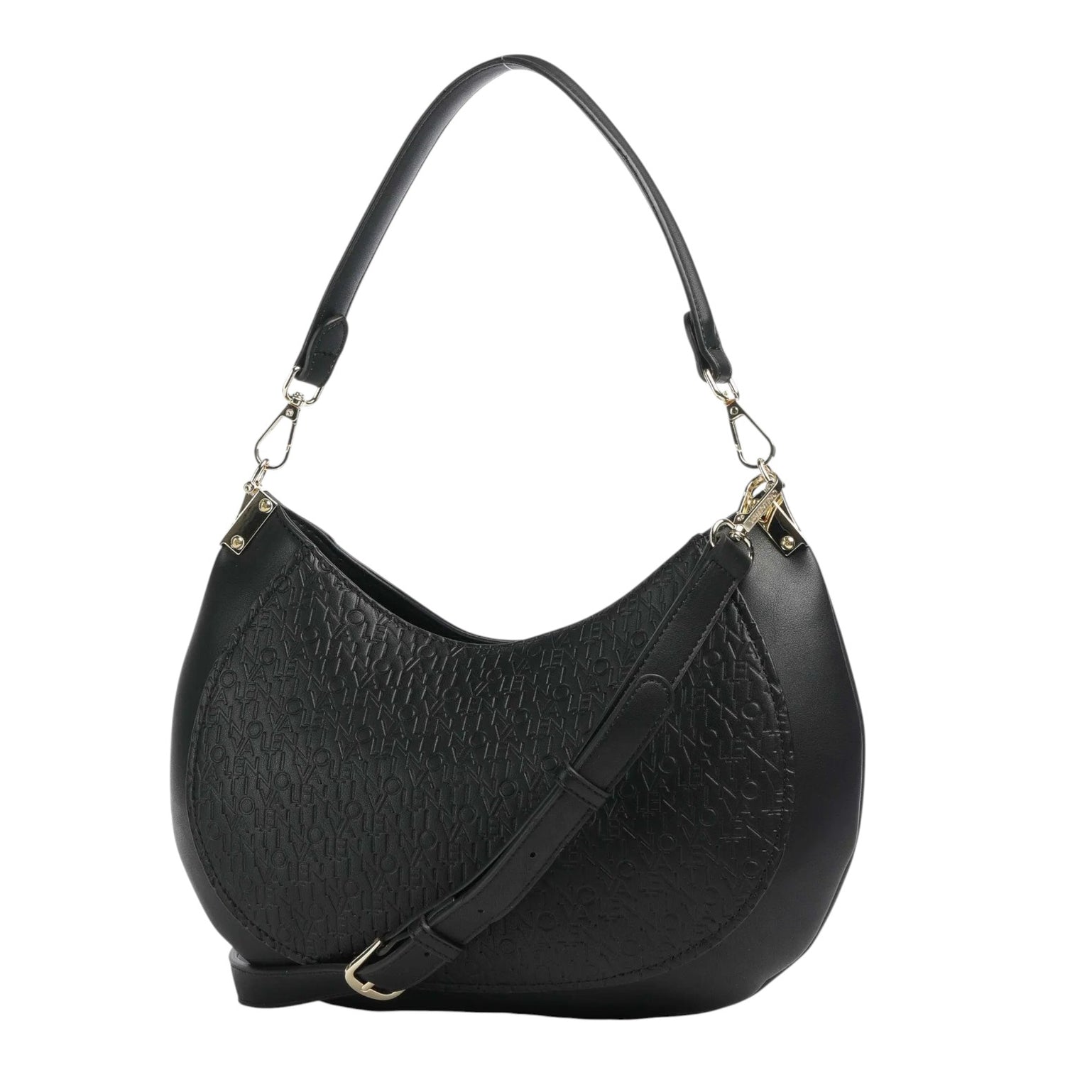 Mario Valentino Borsa a Spalla Falak Re Donna in Ecopelle Logata Nera con Tracolla