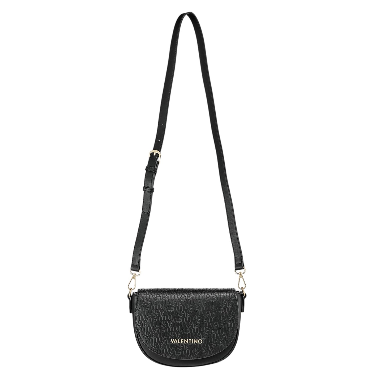 Mario Valentino Borsa a Tracolla Falak Re Donna in Ecopelle Nera Logata All Over