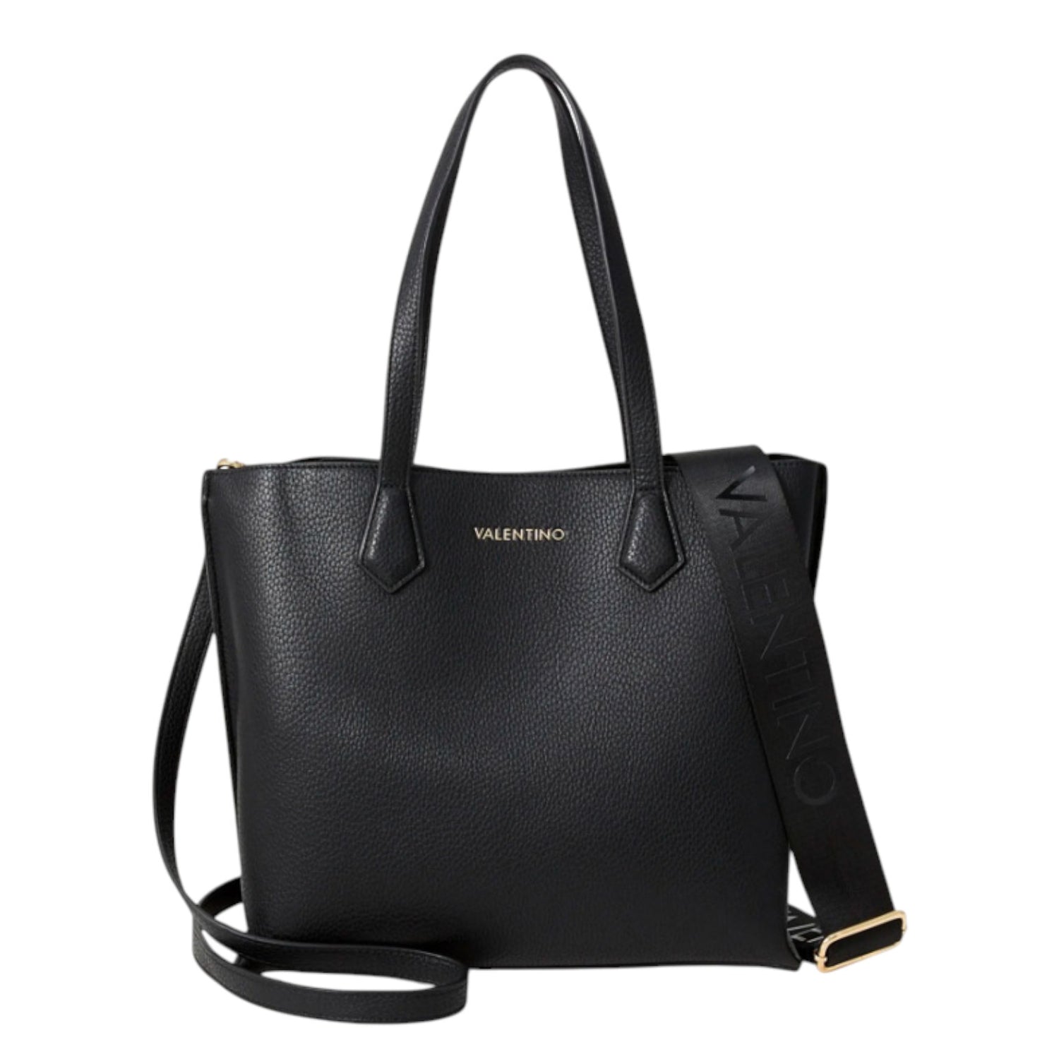 Mario Valentino Borsa a Spalla Fall Re Donna in Ecopelle Nera con Doppia Tracolla