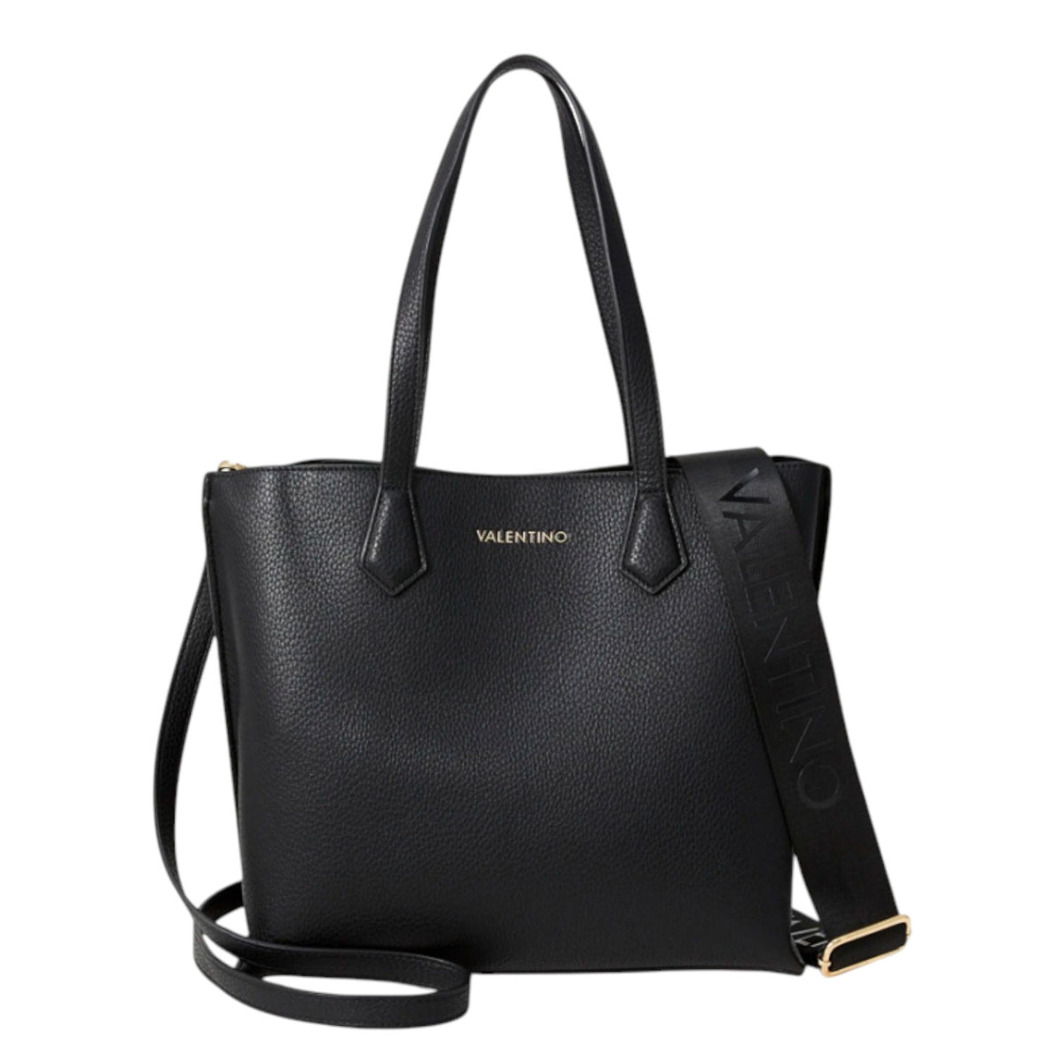 Mario Valentino Borsa a Spalla Fall Re Donna in Ecopelle Nera con Doppia Tracolla