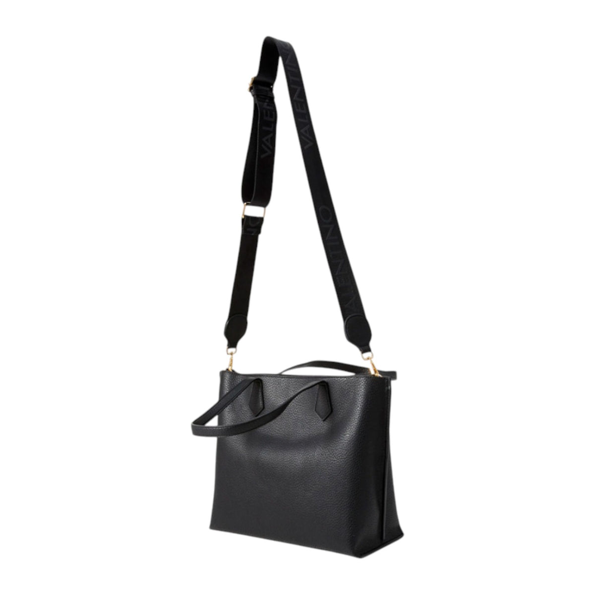 Mario Valentino Borsa a Spalla Fall Re Donna in Ecopelle Nera con Doppia Tracolla