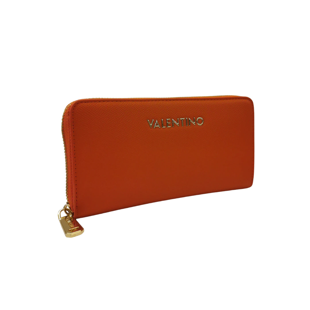 Mario Valentino Portafoglio Grande Arancio da Donna in Ecopelle Effetto Martellato