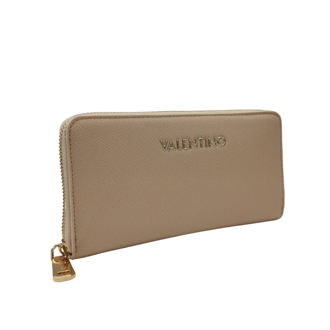 Mario Valentino Portafoglio Grande Ecru da Donna in Ecopelle Effetto Martellato