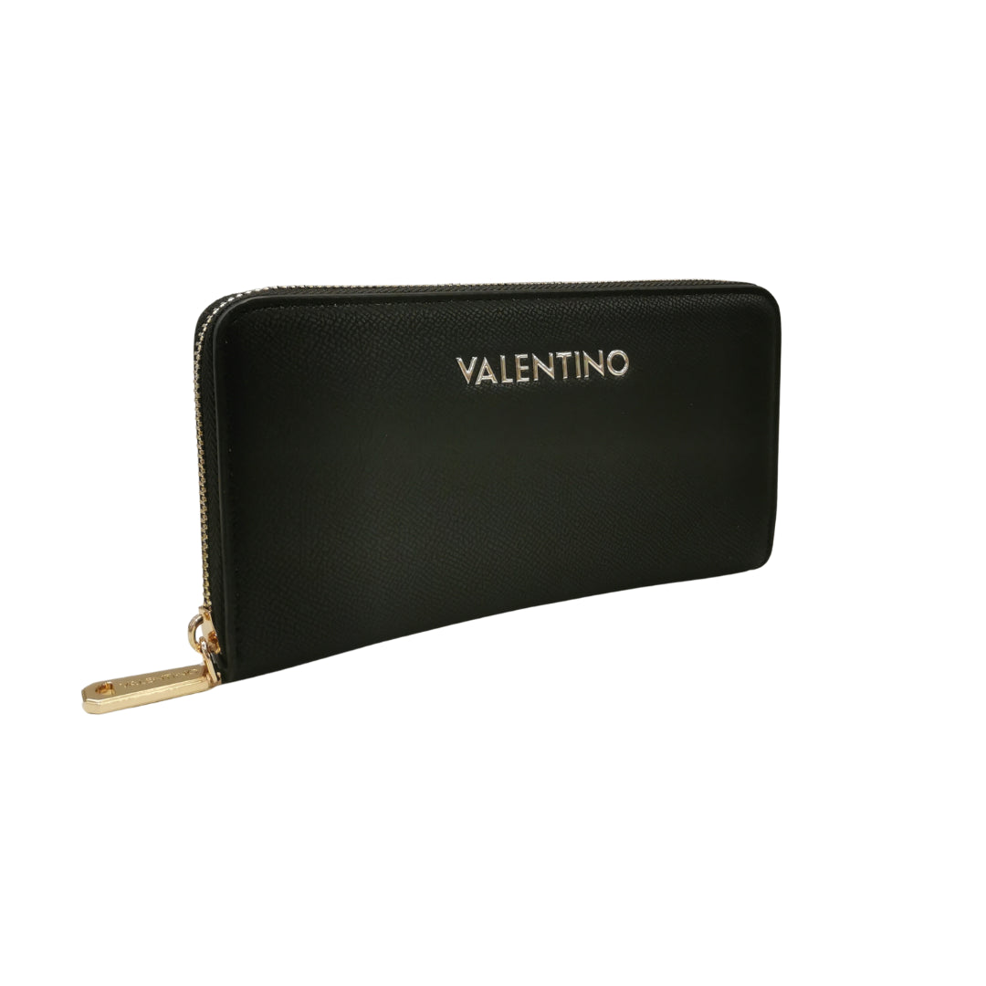 Mario Valentino Portafoglio Grande Nero da Donna in Ecopelle Effetto Martellato