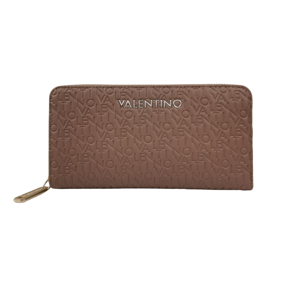 Mario Valentino Portafoglio Grande Donna Falak Re in Ecopelle Lettering Tortora