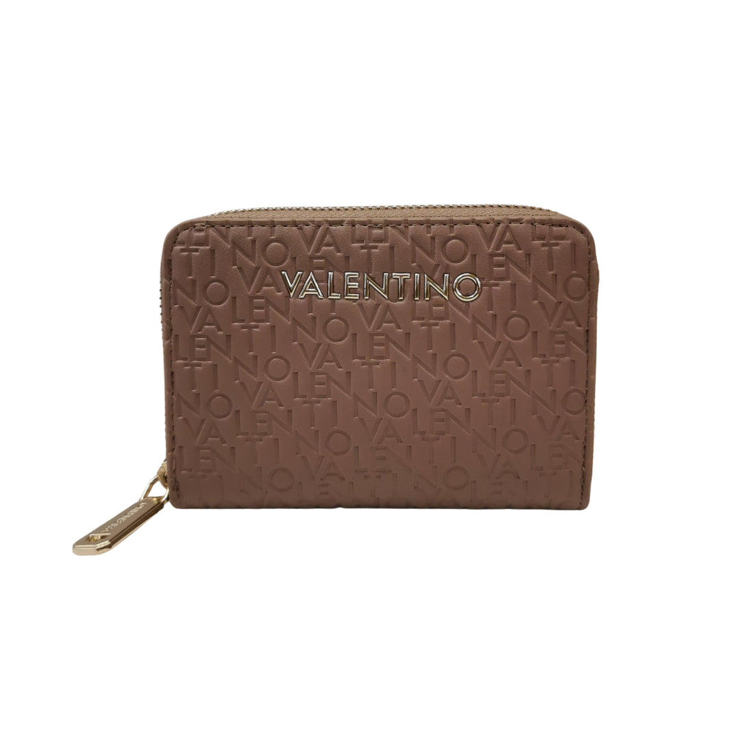 Mario Valentino Portafoglio Falak Re Piccolo da Donna in Ecopelle Lettering Tortora