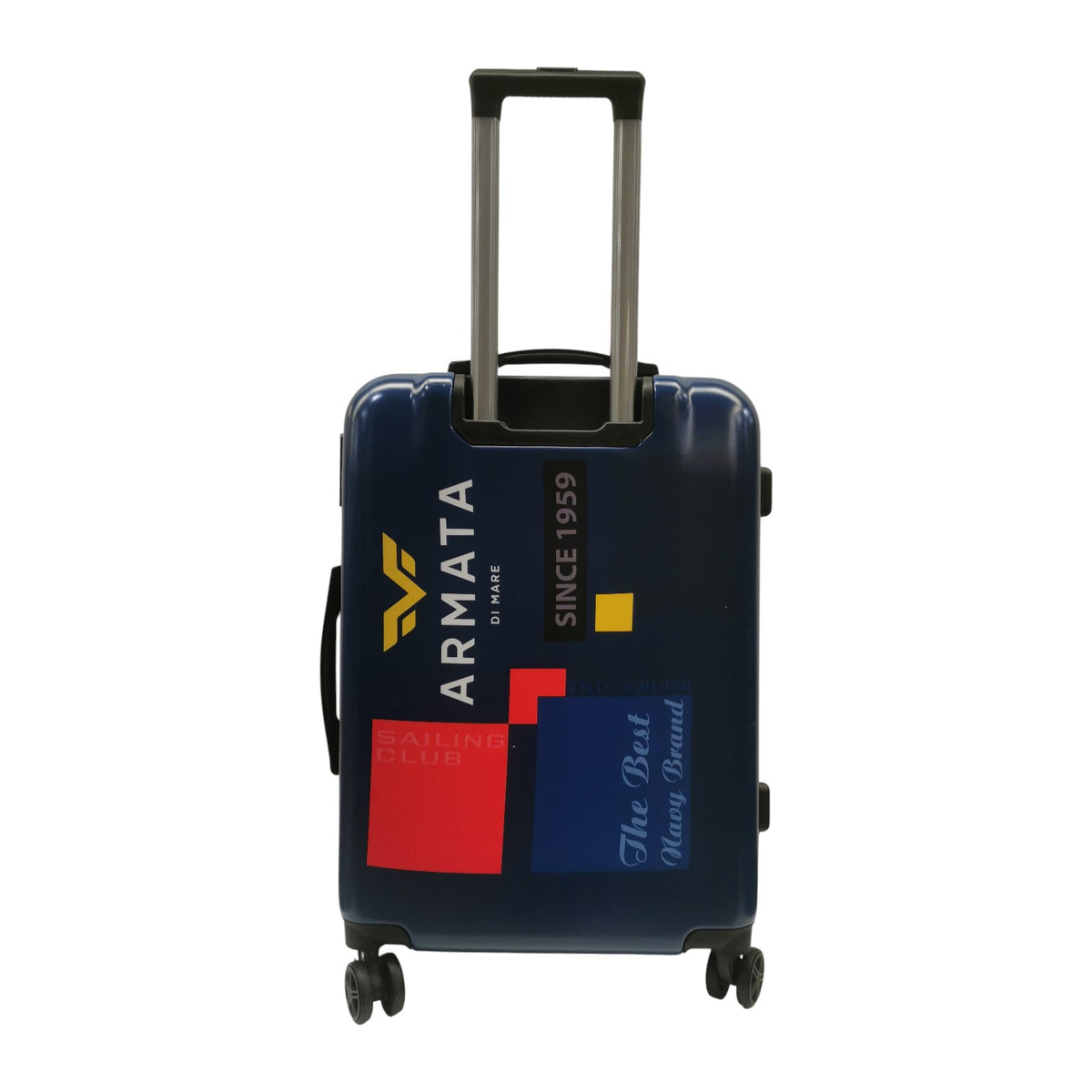Armata di Mare Trolley Medio Uomo Blu in Policarbonato con 4 Ruote