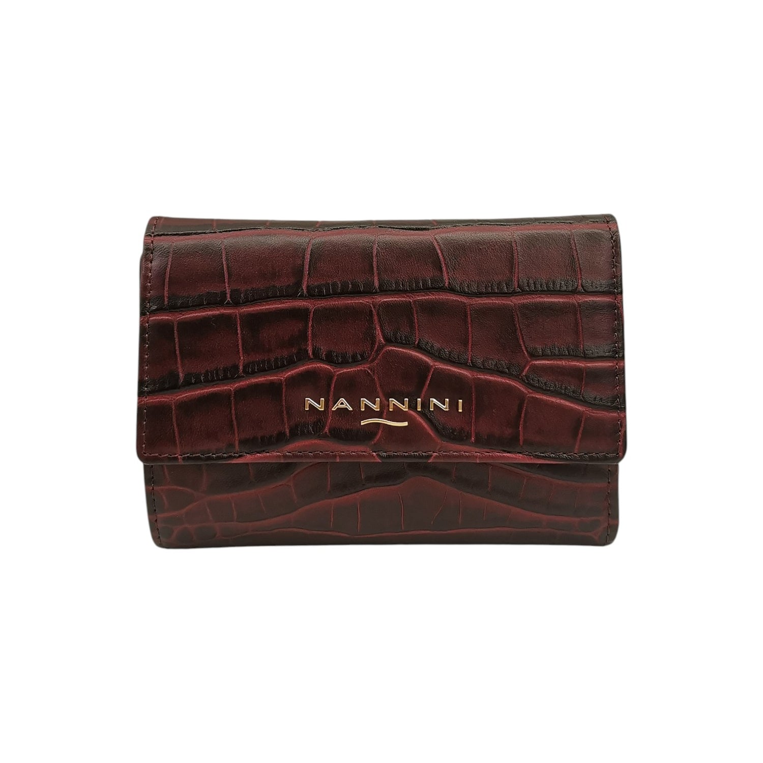 Nannini Firenze Portafoglio Piccolo Wallis Donna in Pelle Cocco Bordeaux