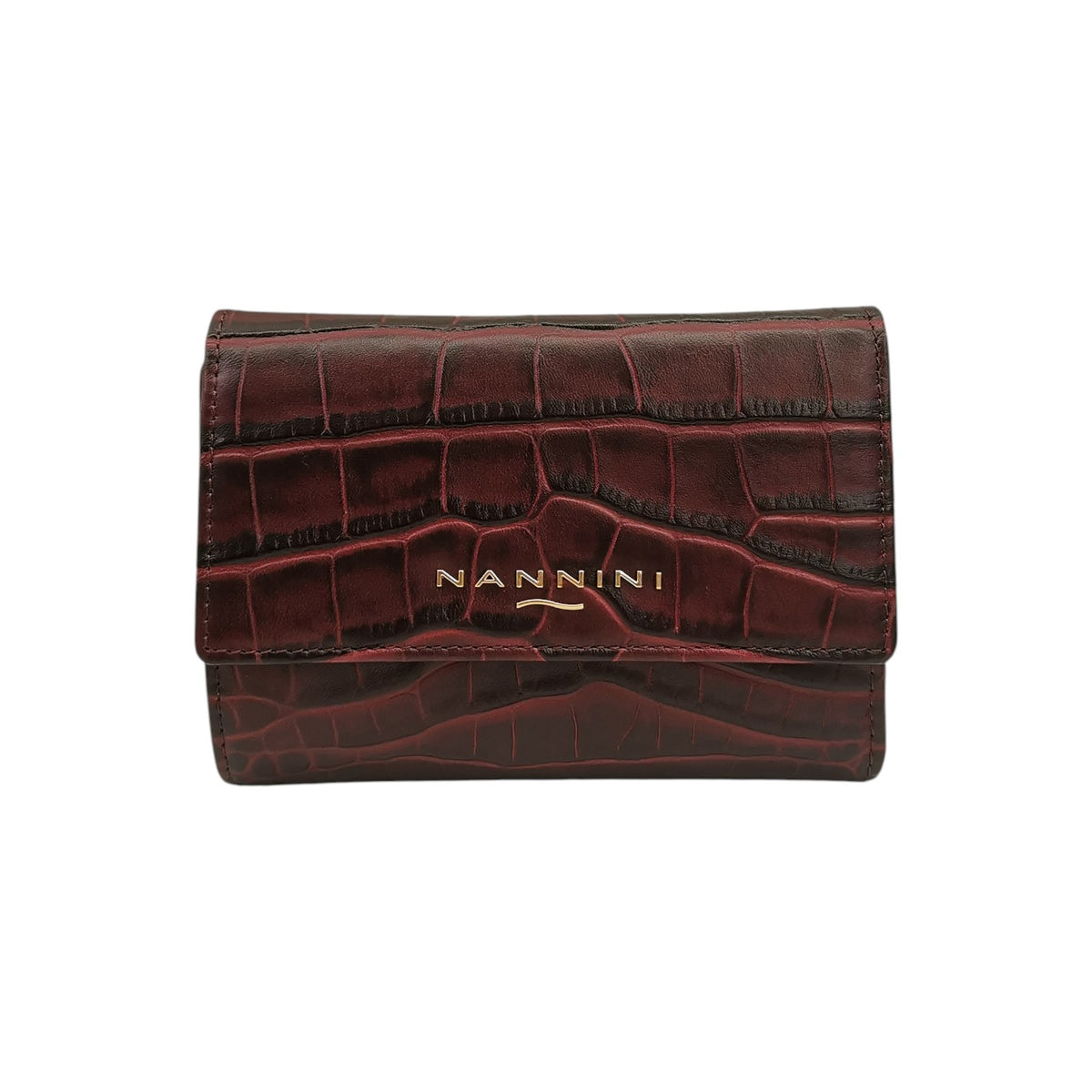 Nannini Firenze Portafoglio Piccolo Wallis Donna in Pelle Cocco Bordeaux