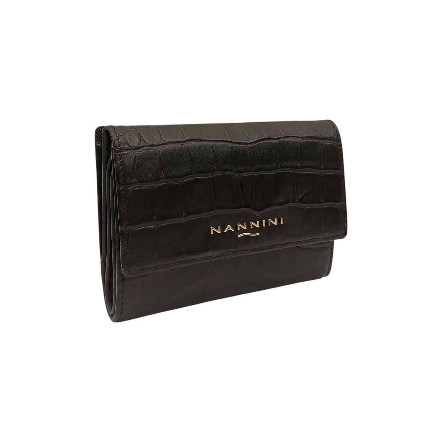 Nannini Firenze Portafoglio Piccolo Wallis Donna in Pelle Cocco Sigaro