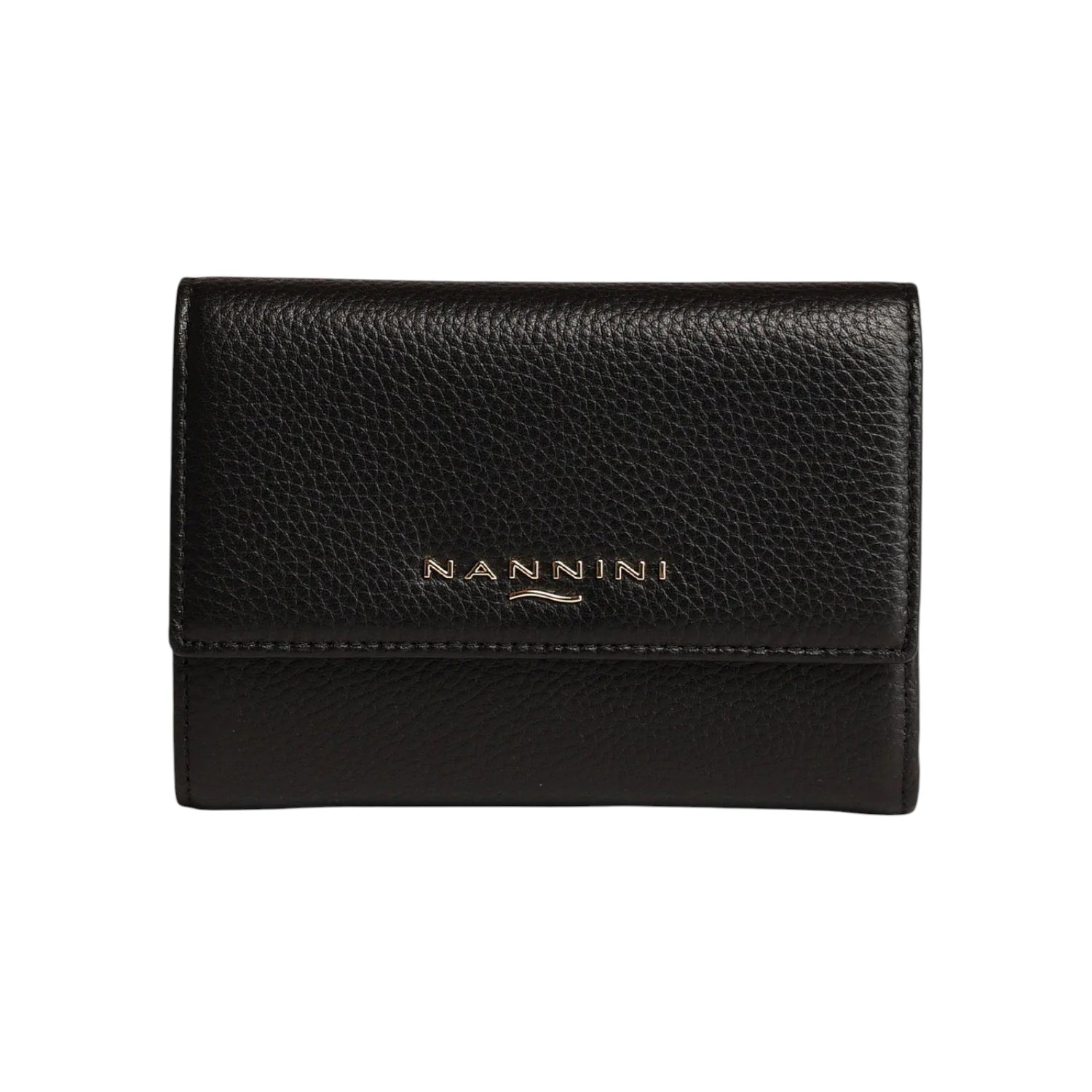 Nannini Firenze Portafoglio Piccolo Wallis Donna in Pelle Martellata Nera