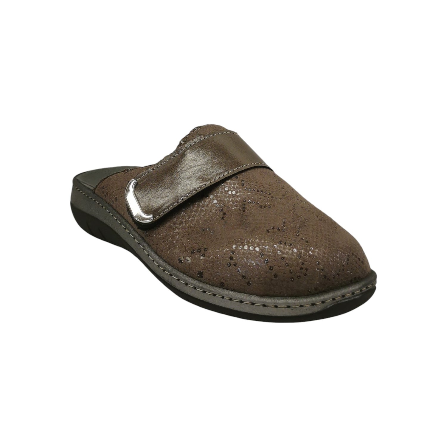Cliawalk Comfort Pantofola Donna in Tessuto Tortora con Strappo