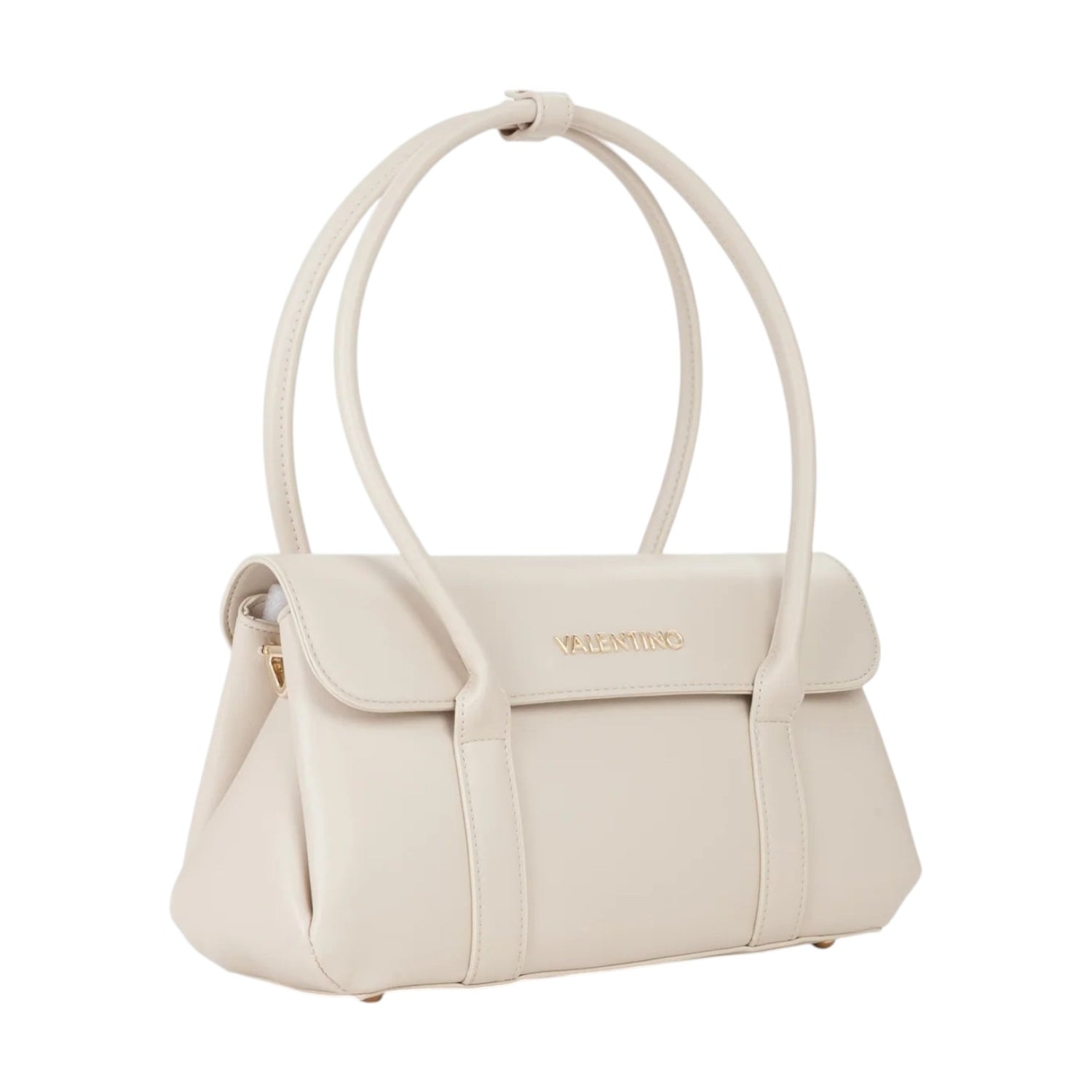 Mario Valentino Borsa a Spalla Donna in Ecopelle Ecru con Manici Alti e Tracolla