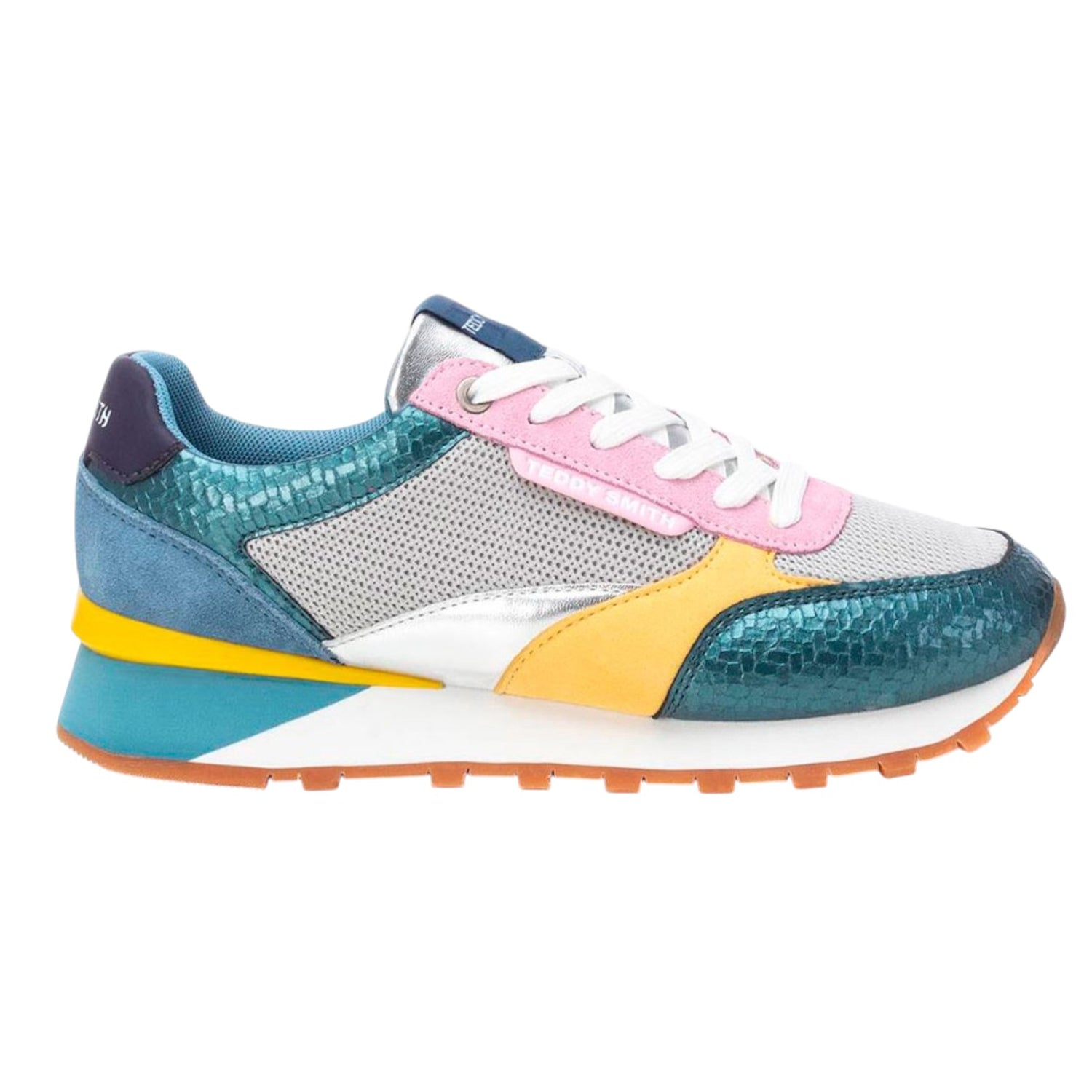 Teddy Smith Sneakers Donna in Ecopelle e Tessuto Jeans con Dettagli Multicolor