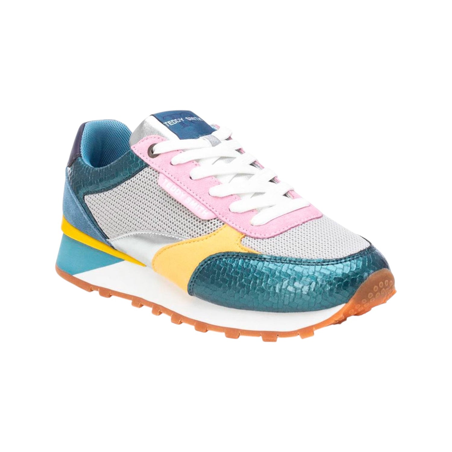 Teddy Smith Sneakers Donna in Ecopelle e Tessuto Jeans con Dettagli Multicolor