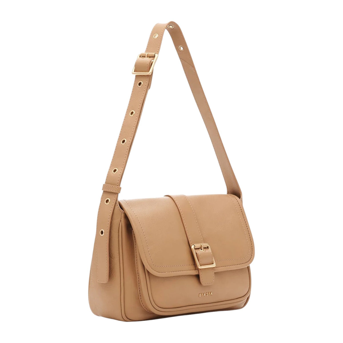 Biasia Tracolla Donna in Pelle Cammello con Tasca Frontale
