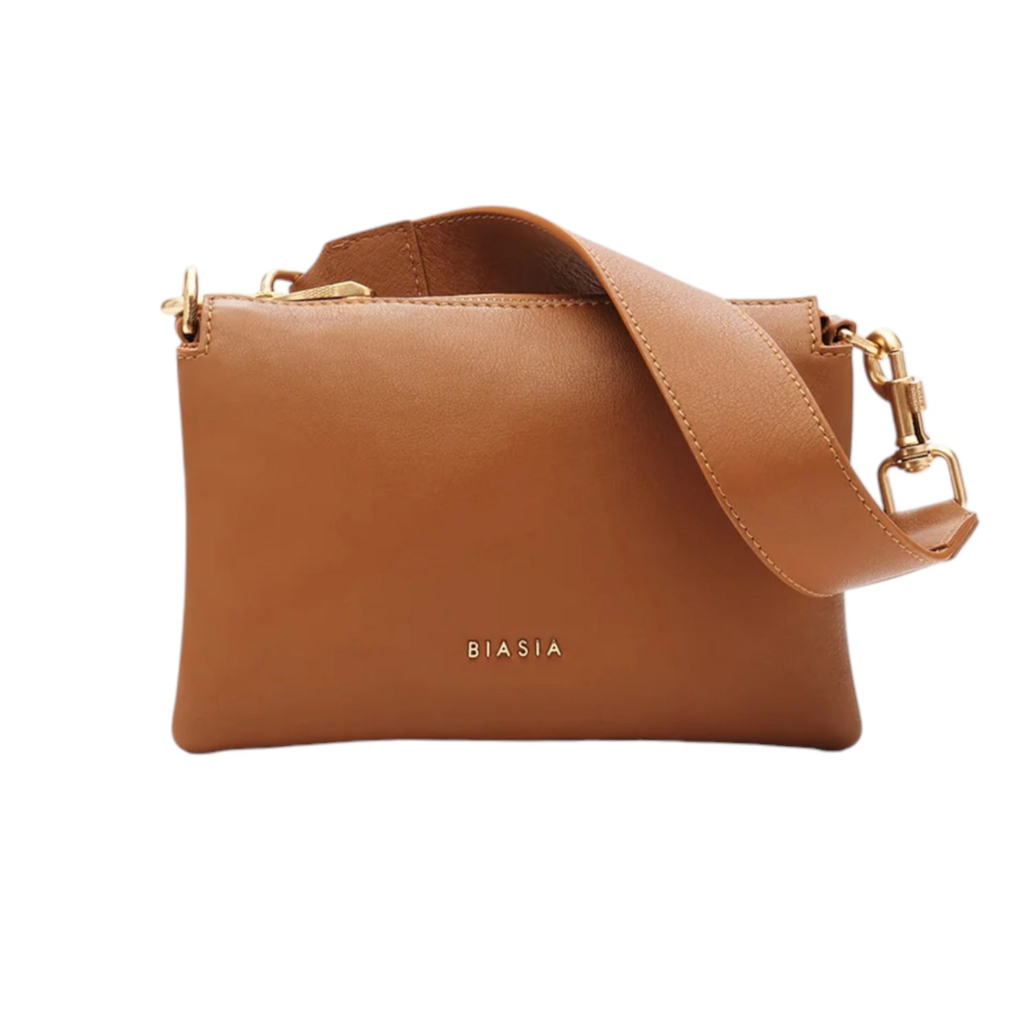 Biasia Borsa a Tracolla Donna in Pelle Cuoio con 3 Scomparti e Zip