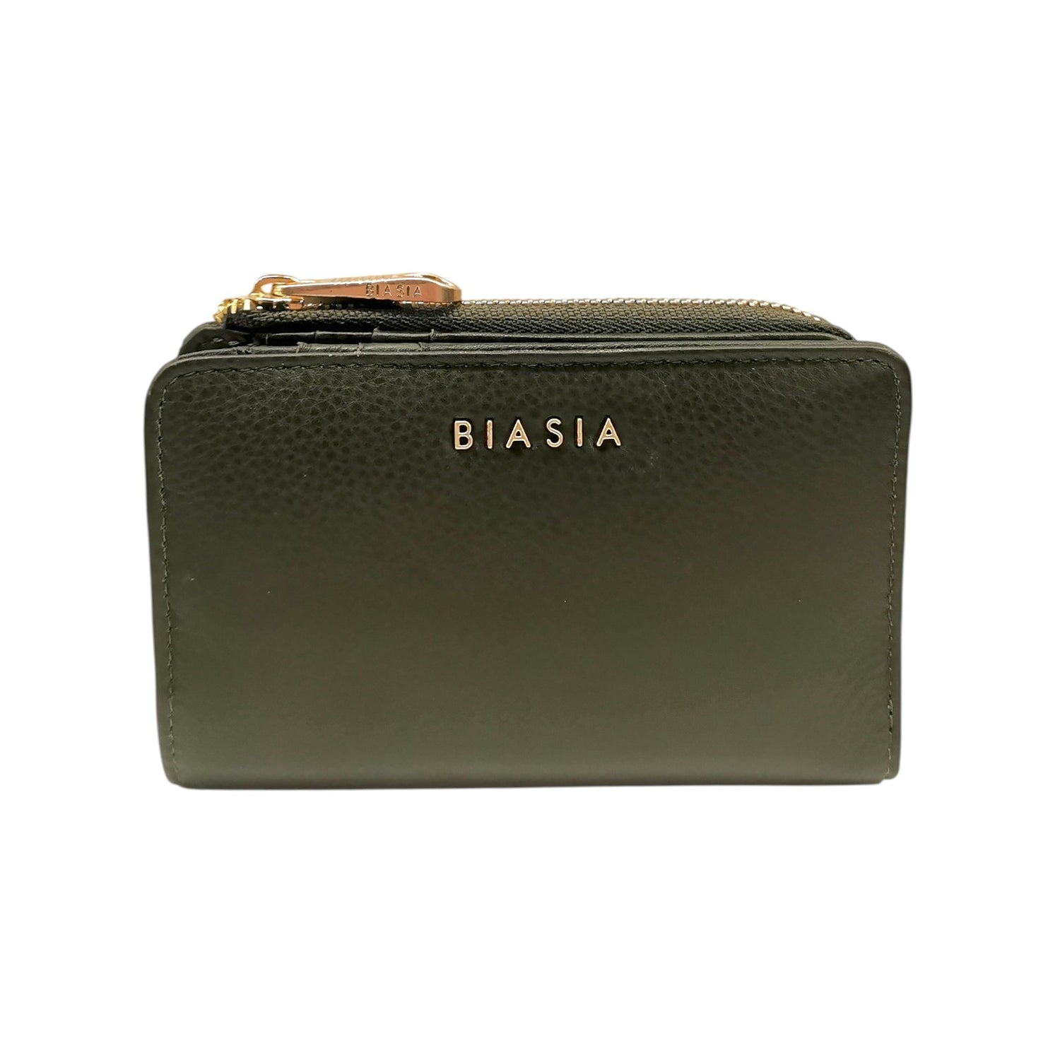 Biasia Portafoglio Piccolo Donna in Pelle Muschio Chiusura con Bottone