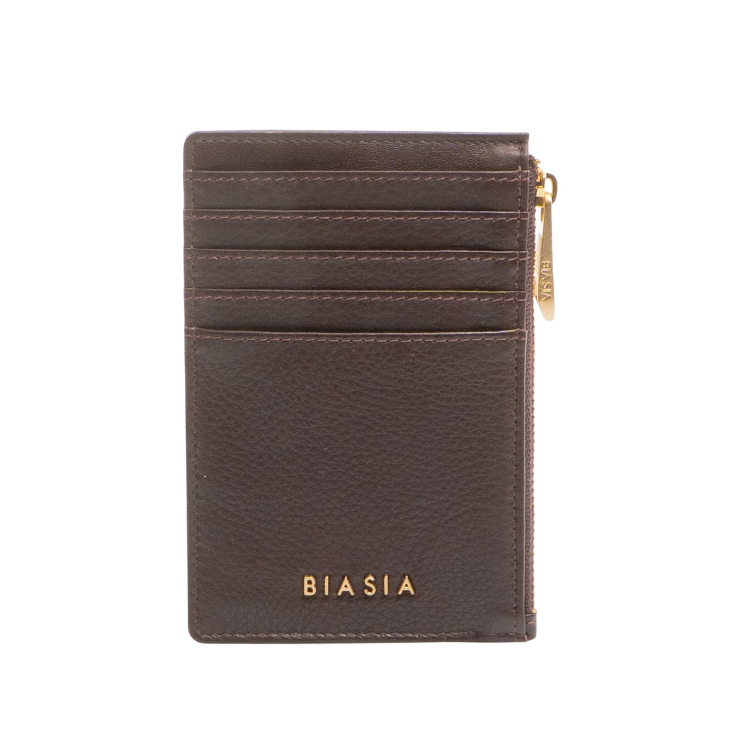 Biasia Portacarte Donna in Pelle Prugna con Zip