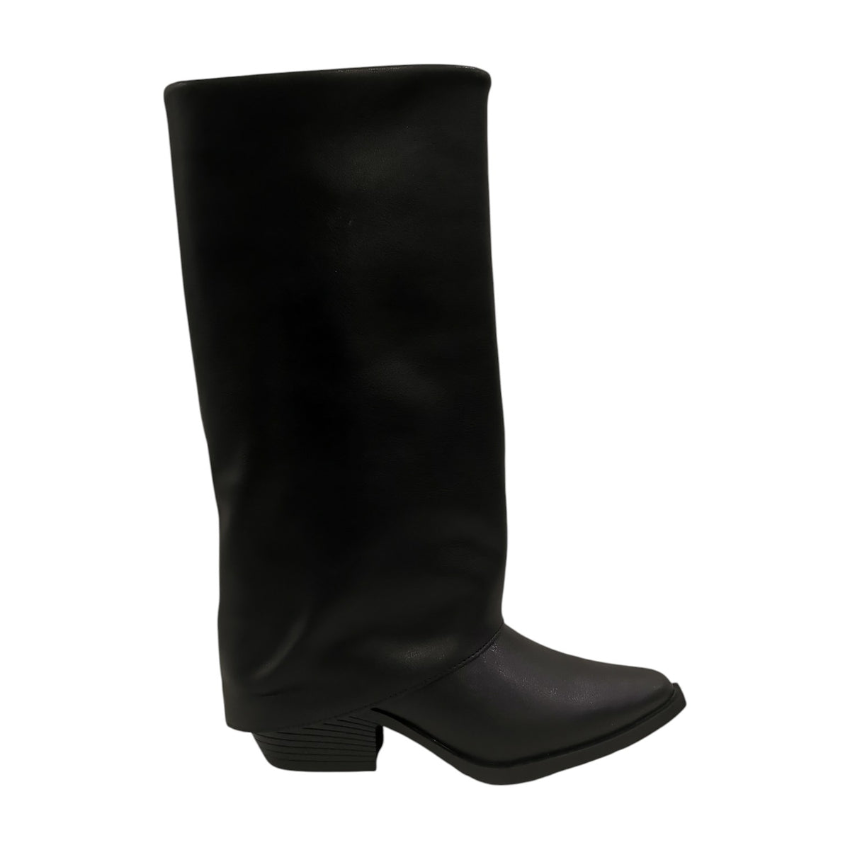 Ikaros Camperos Donna in Pelle Nera con Risvolto e Tacco Alto 50mm