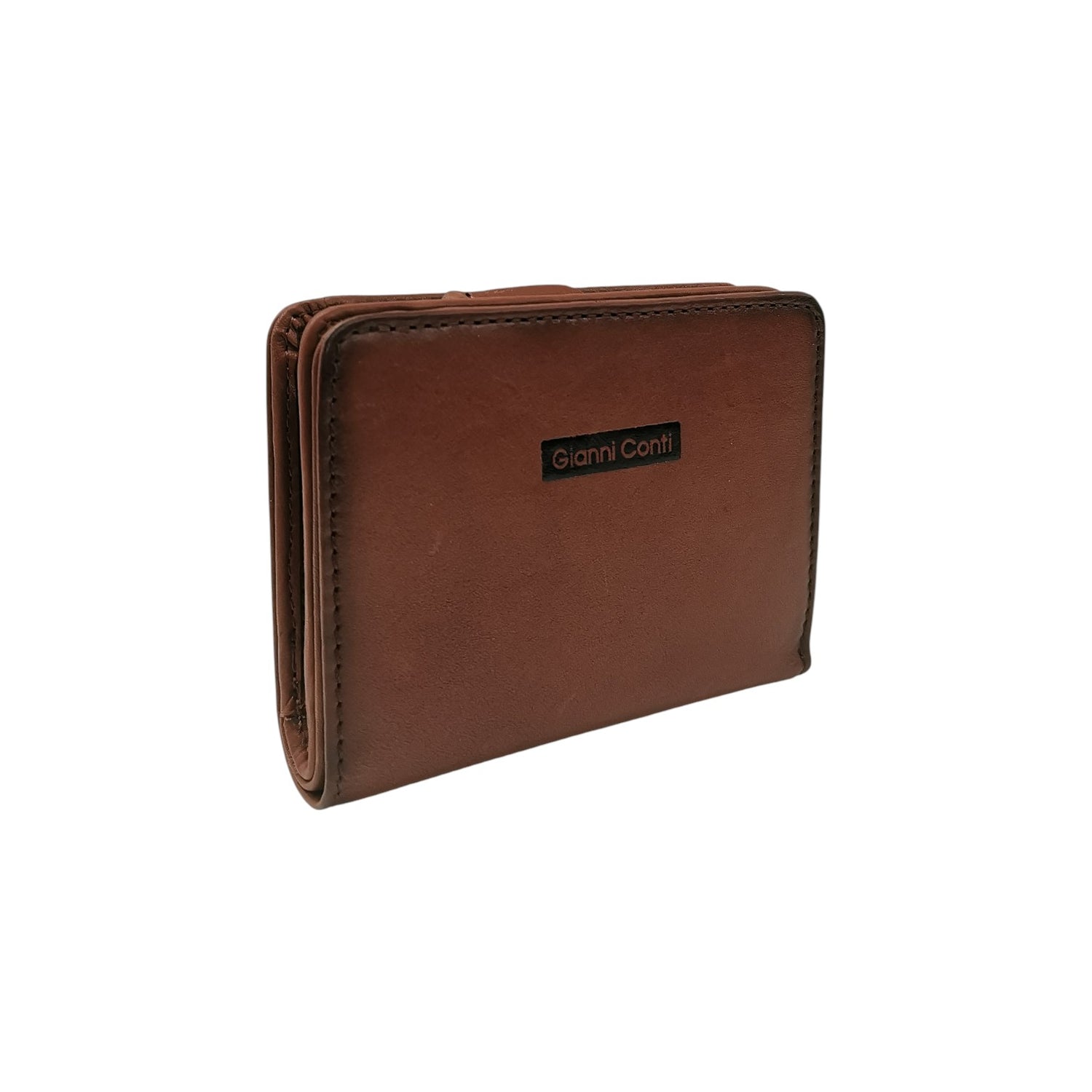 Gianni Conti Portafoglio Donna in Pelle Bruciato con Zip e Bottone