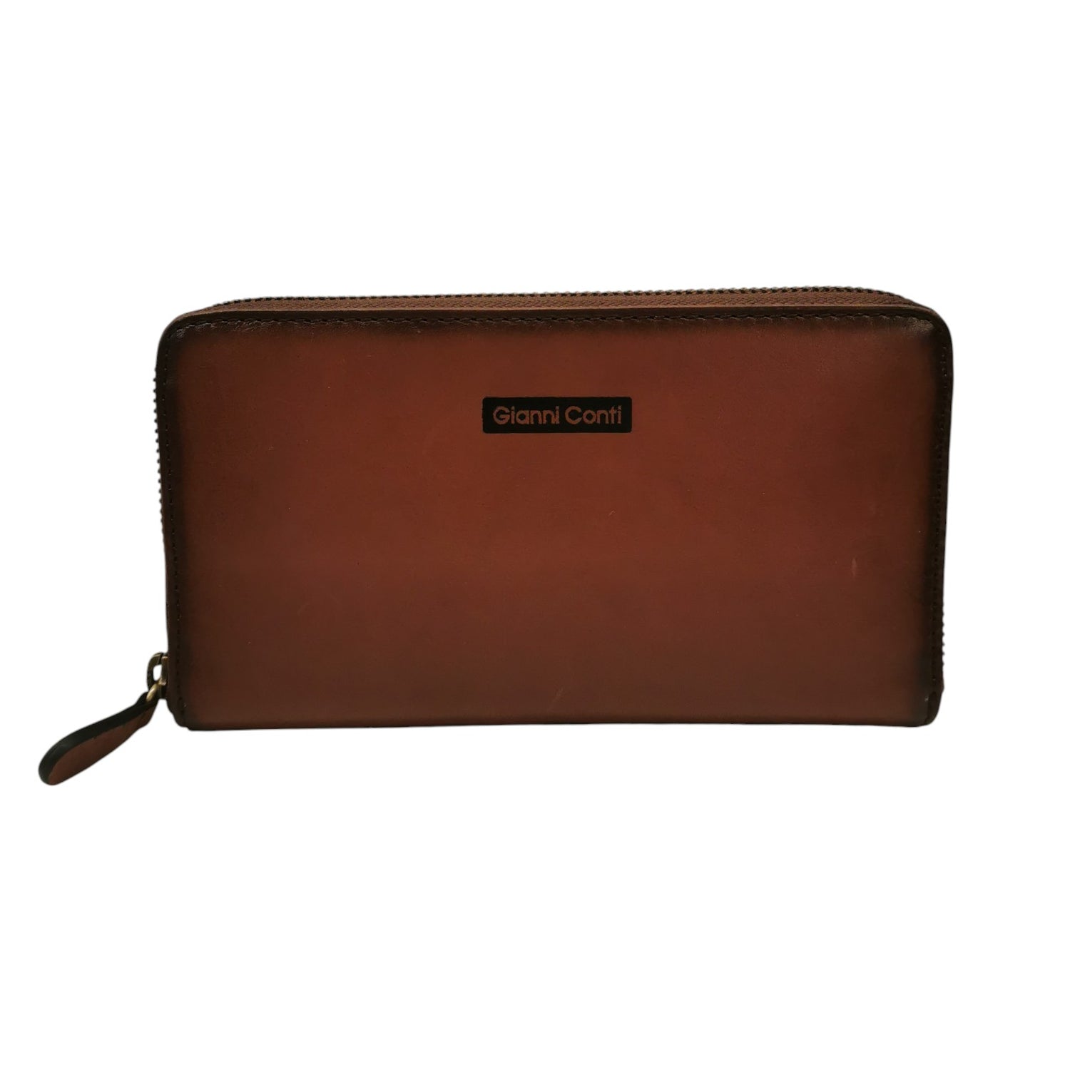 Gianni Conti Portafoglio Donna in Pelle Bruciato con Zip All Around