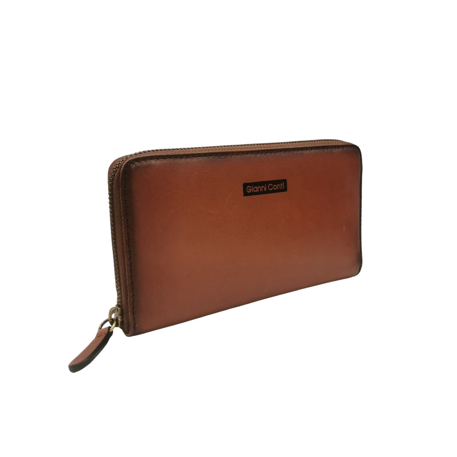 Gianni Conti Portafoglio Donna in Pelle Bruciato con Zip All Around