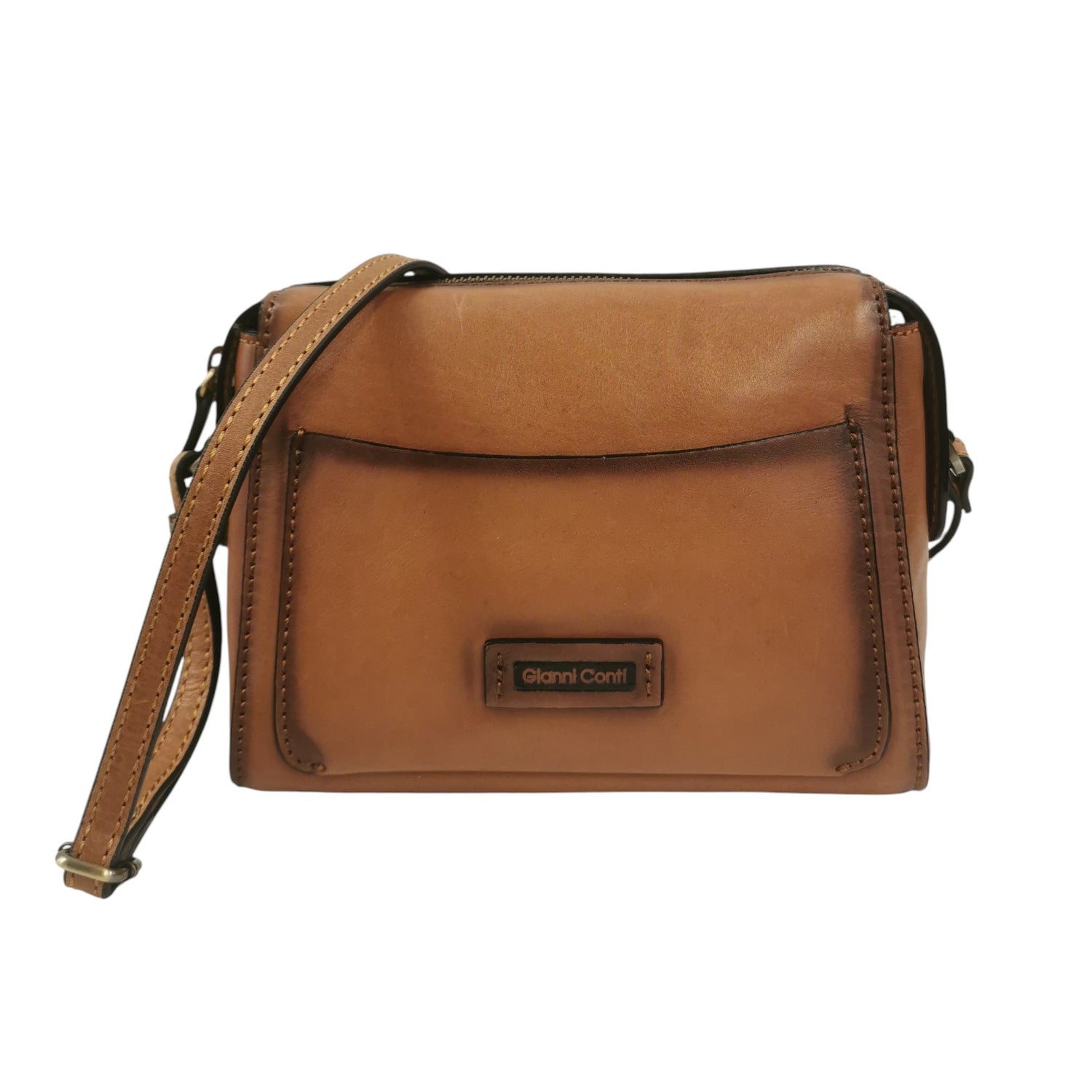 Gianni Conti Borsa a Tracolla Donna in Pelle Cuoio con Sfumature