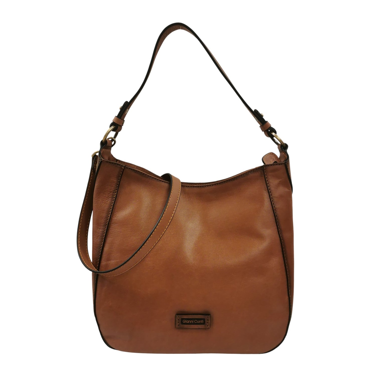 Gianni Conti Borsa a Spalla Aster Donna in Pelle Cuoio con Tracolla