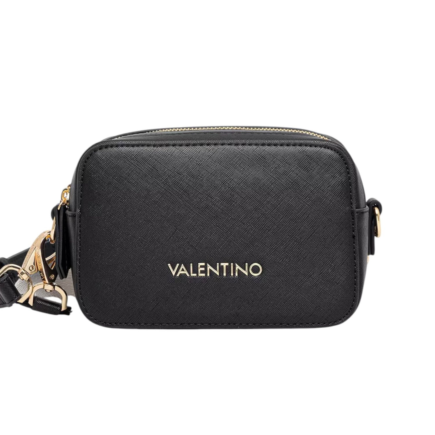 Mario Valentino Camera Bag Donna in Ecopelle Nera Doppio Scomparto e Tracolla