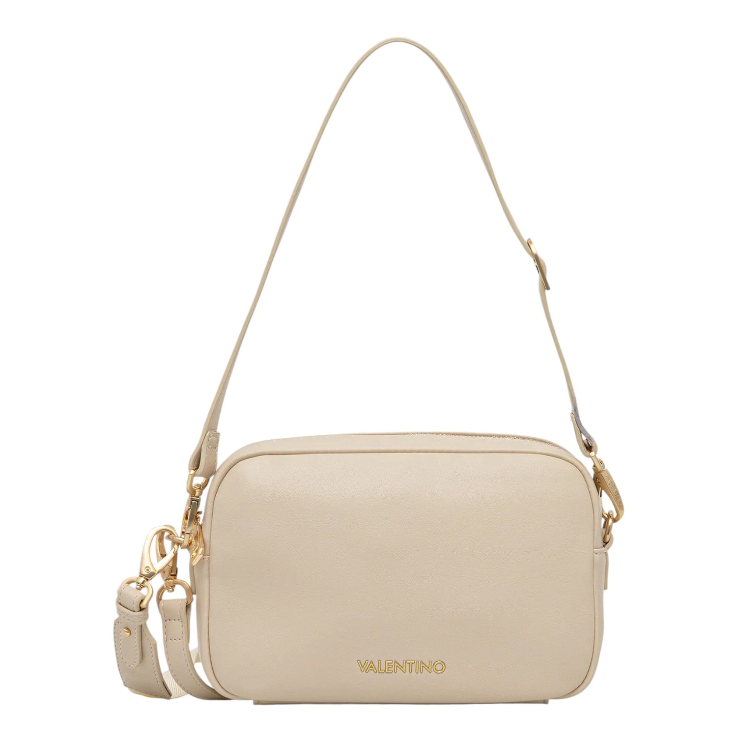 Mario Valentino Camera Bag Winnie Donna in Ecopelle Ecru con Manico e Doppia Tracolla