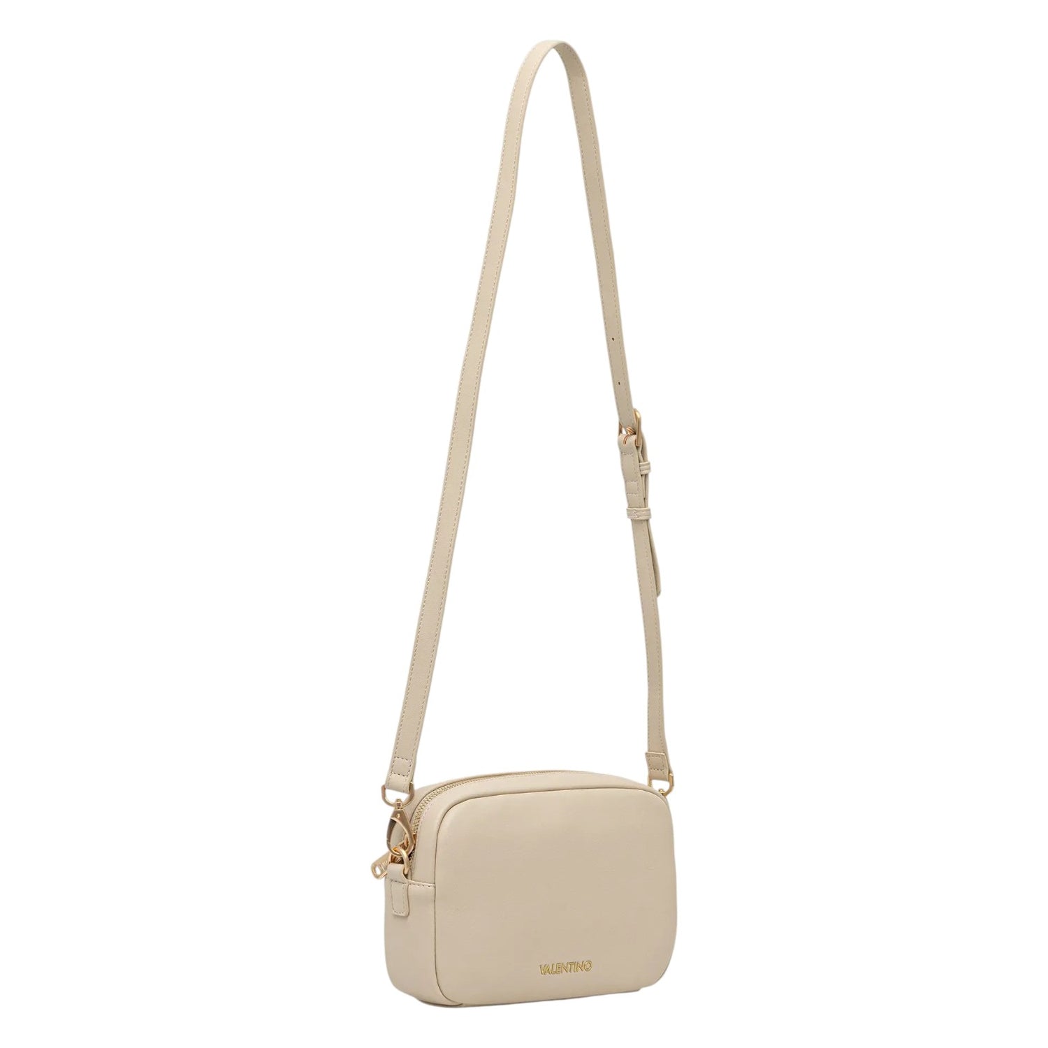 Mario Valentino Camera Bag Winnie Donna in Ecopelle Ecru con Manico e Doppia Tracolla