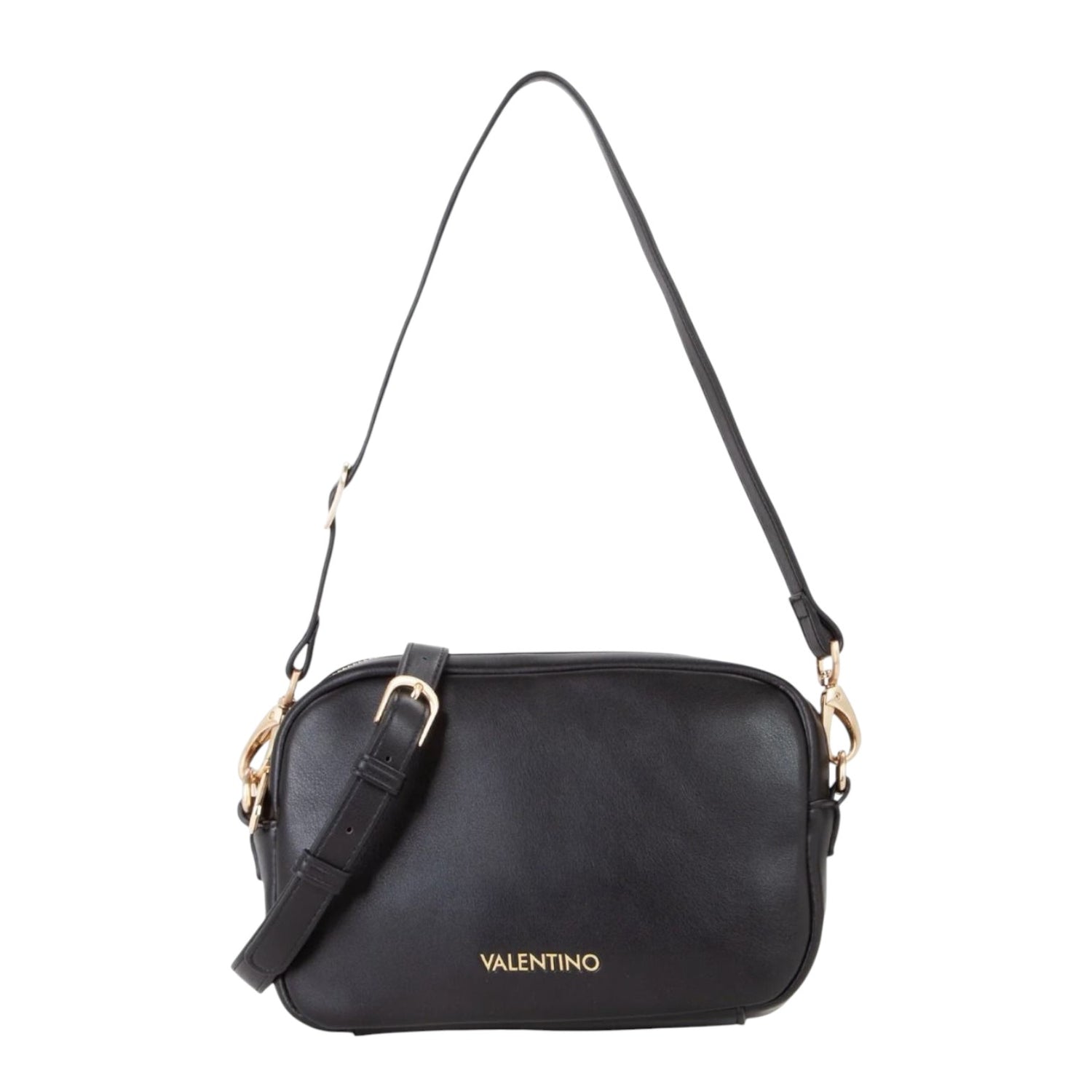 Mario Valentino Camera Bag Winnie Donna in Ecopelle Nera con Manico e Doppia Tracolla