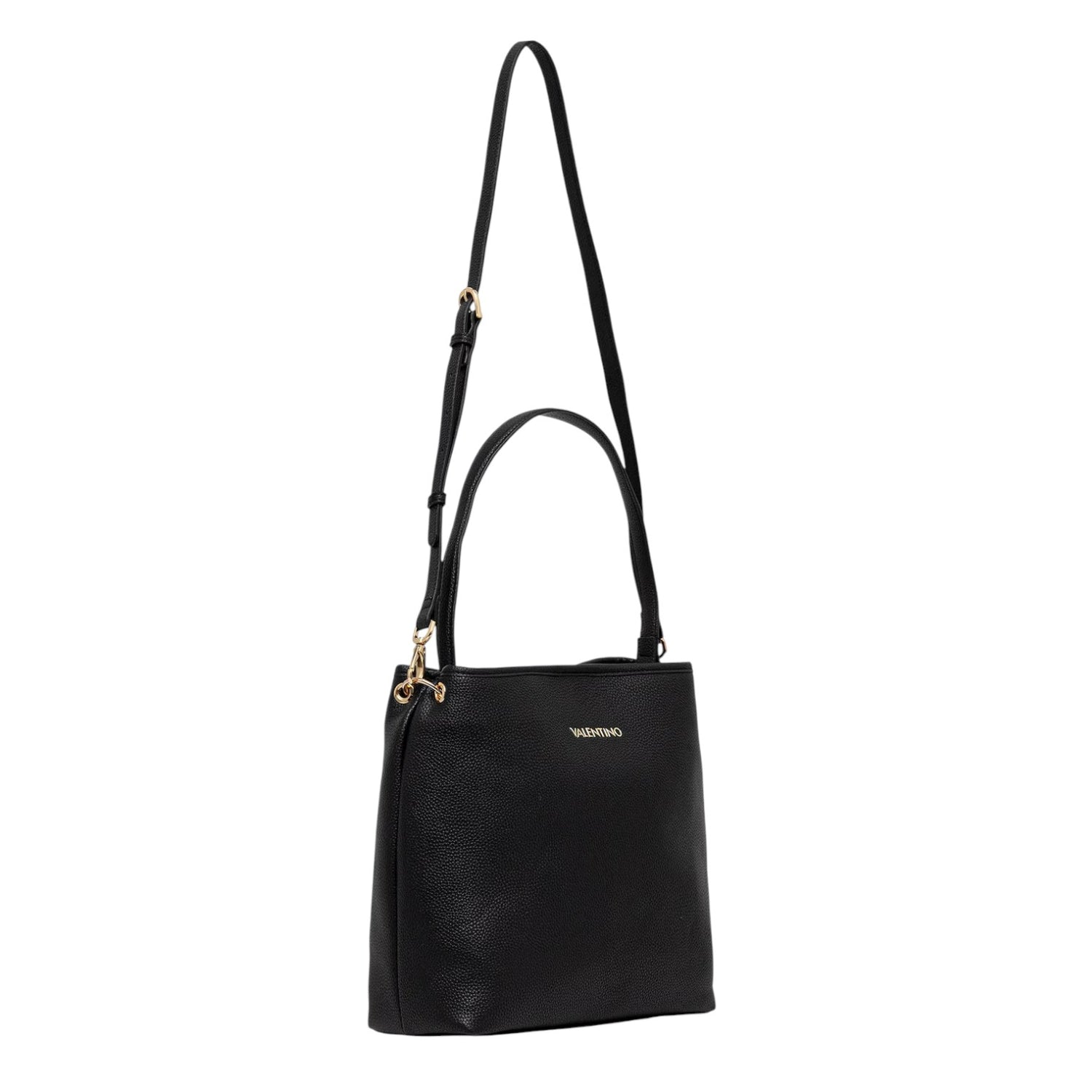 Mario Valentino Borsa a Spalla Brixton Donna in Ecopelle Martellata Nera con Pochette